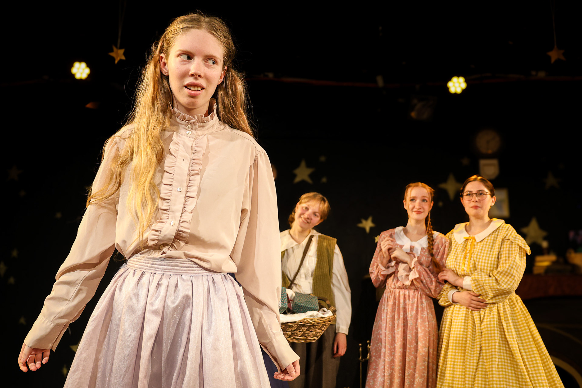 Little Women by Kate Hamill. (Adapted from the novel by Luisa May Alcott) Directed by Oona Hutchman. Produced by Downstage Theatre Company. Performed on December 5th, 6th, and 7th of 2024 at Sarah Lawrence College.