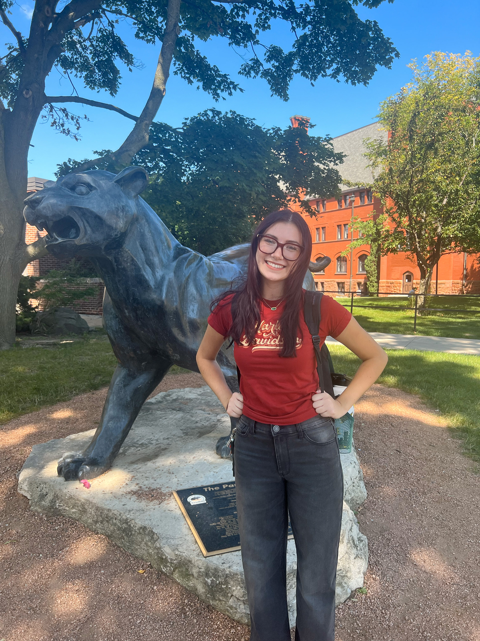 Reese Kendall In front of UWM