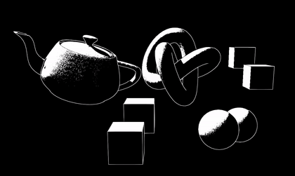Hatching shader and outline post-processing effect