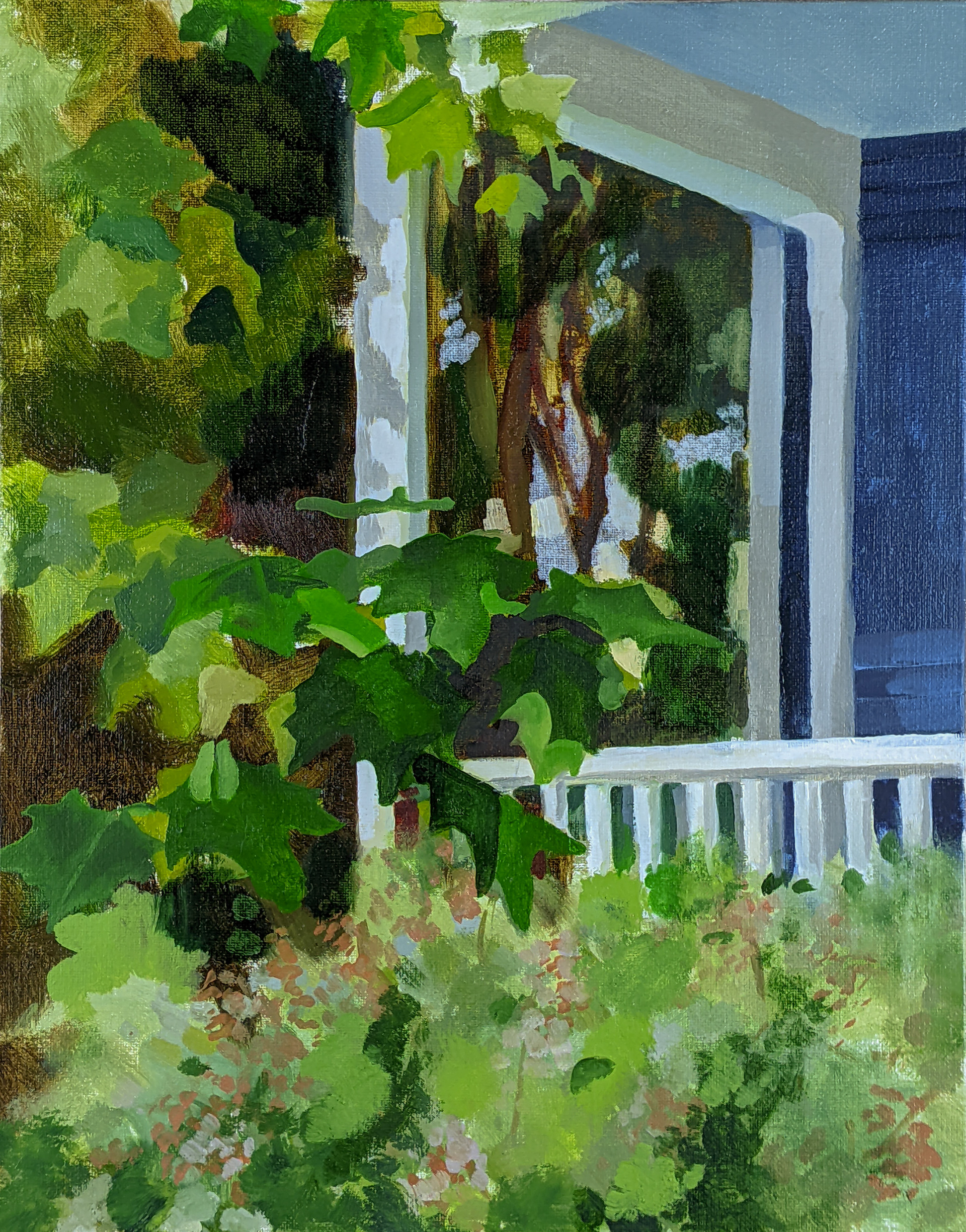Front Porch in Summer // Oil on Linen Panel // 11" x 14" // 2022