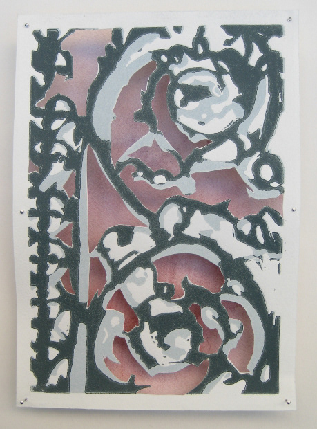 Ancathus Scrolls // Linocut // 5" x 7" // 2009