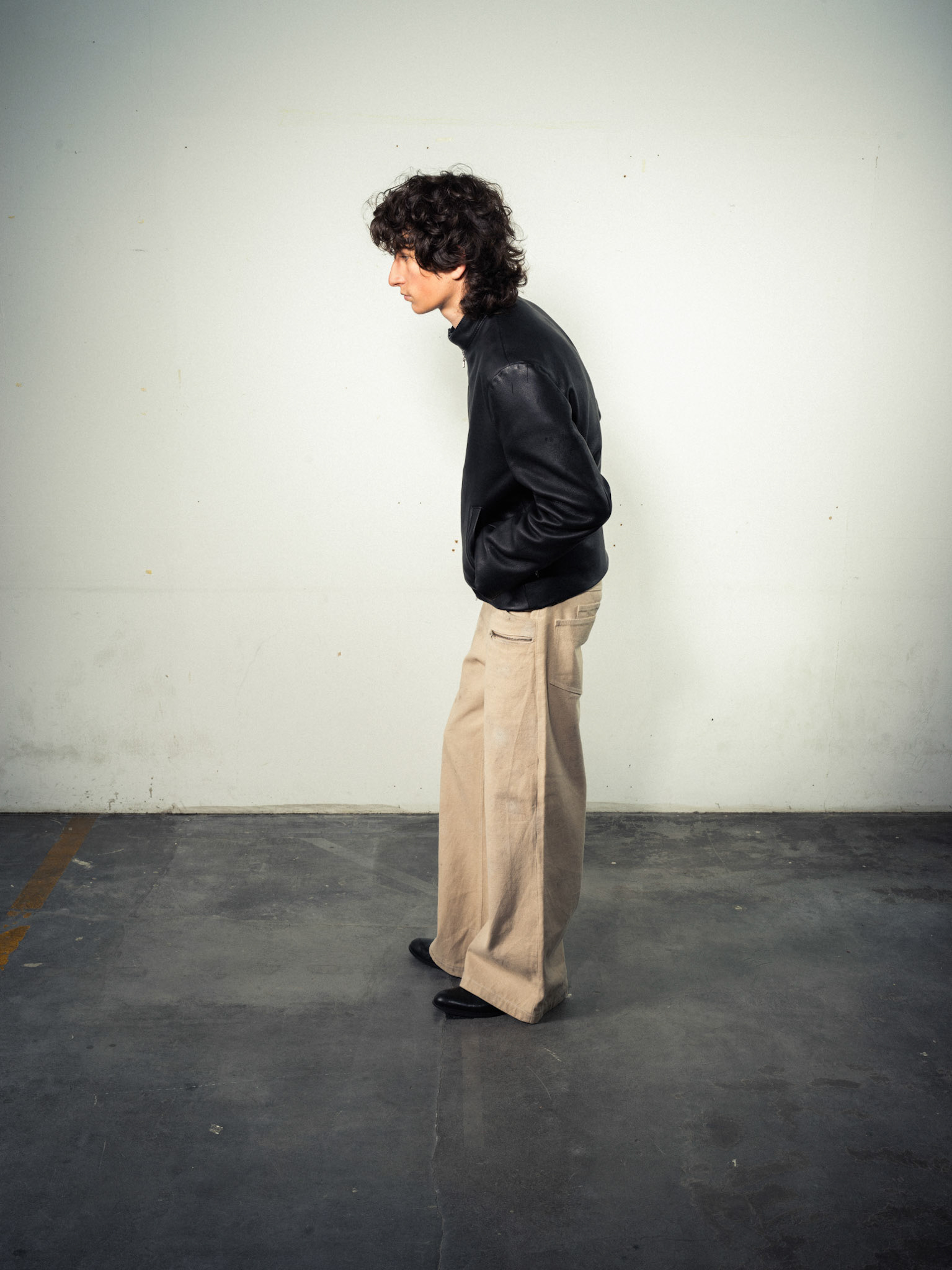 Deer Zip Leather Jacket, Regional German Deer Leather, Black - Flarred Zipper Jeans, 100% Sustainable Hemp, Beige/Sand