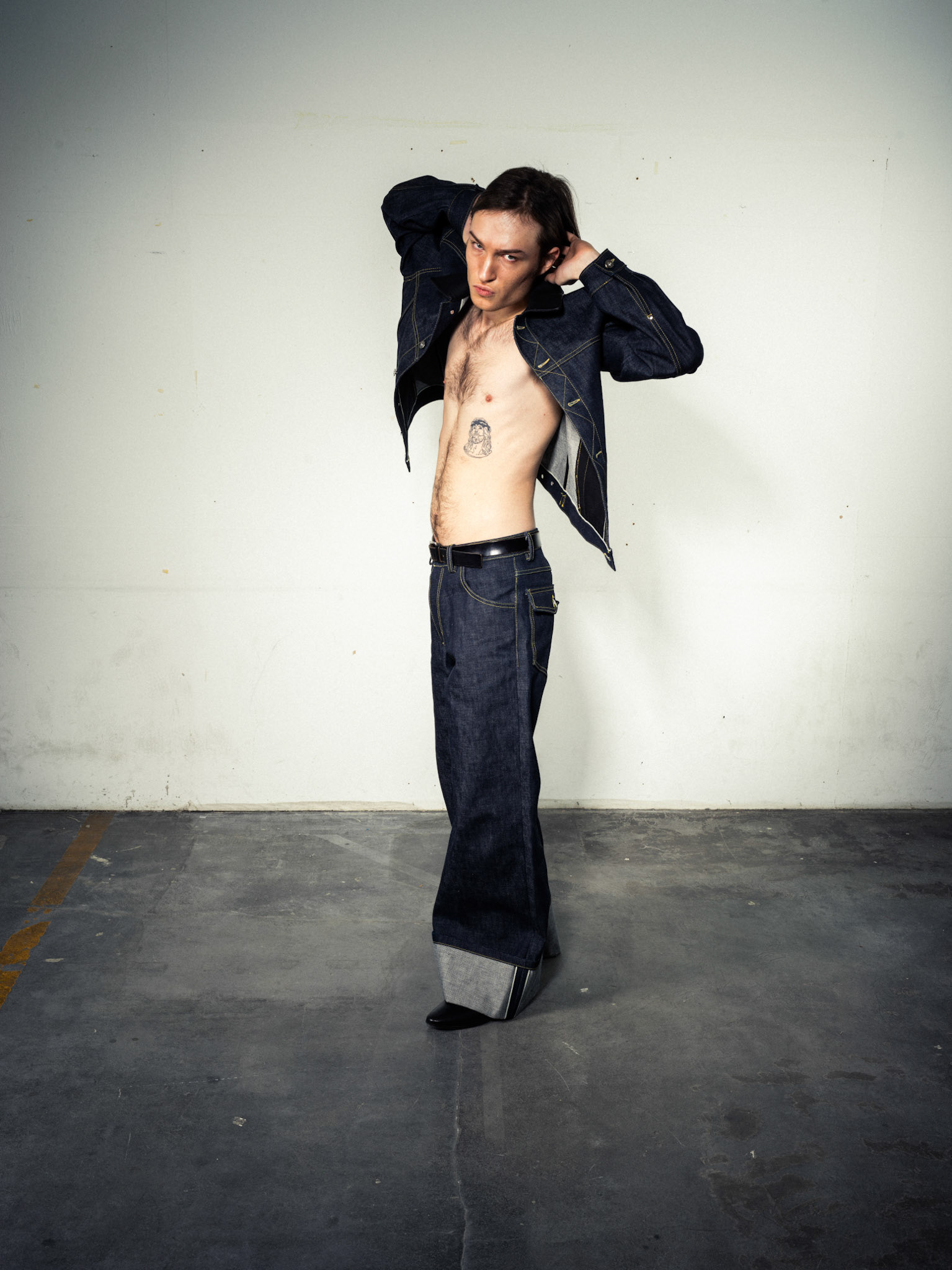 Raw Denim Jacket: Bio Cotton, Indigo - Raw Denim Jeans: Bio Cotton, Indigo