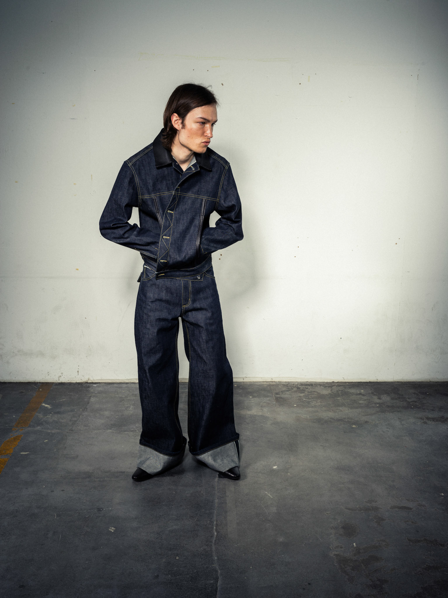 Raw Denim Jacket: Bio Cotton, Indigo - Raw Denim Jeans: Bio Cotton, Indigo