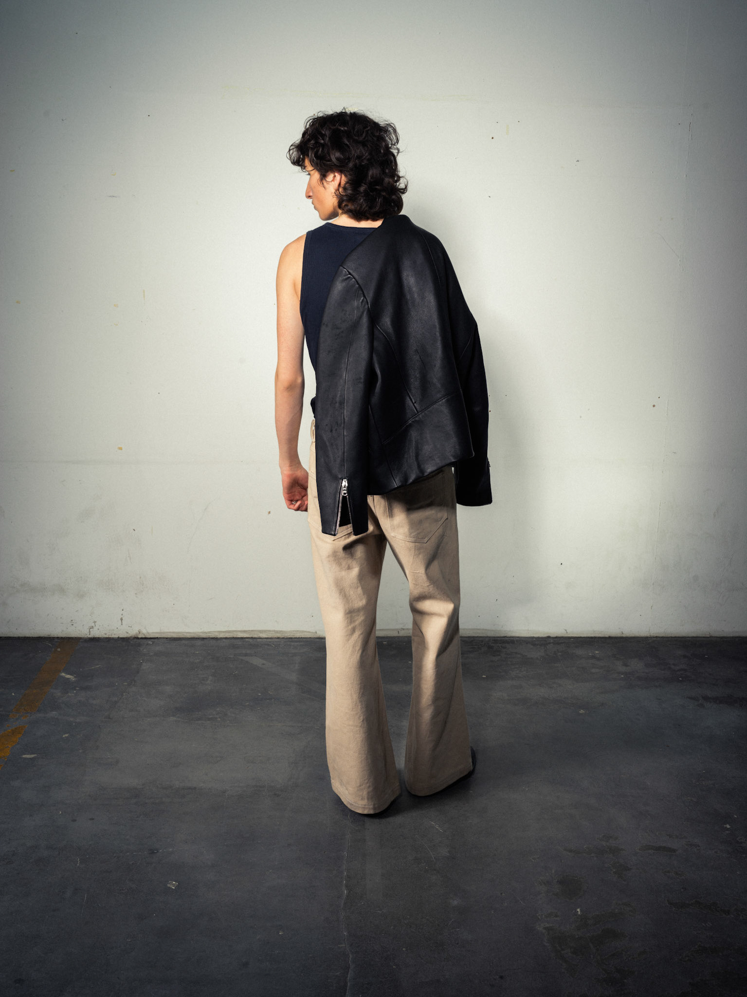 Deer Zip Leather Jacket, Regional German Deer Leather, Black - Flarred Zipper Jeans, 100% Sustainable Hemp, Beige/Sand