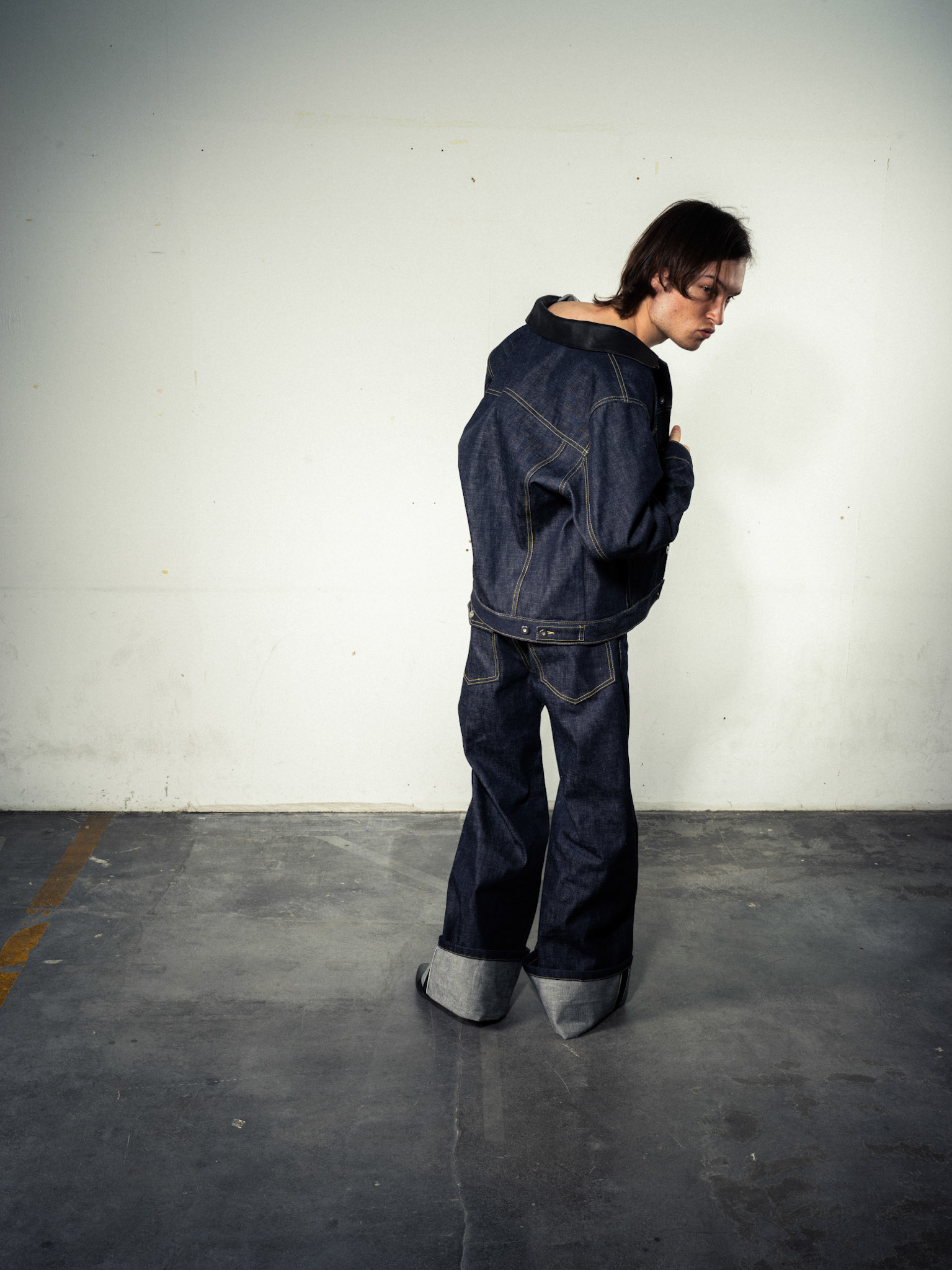 Raw Denim Jacket: Bio Cotton, Indigo - Raw Denim Jeans: Bio Cotton, Indigo