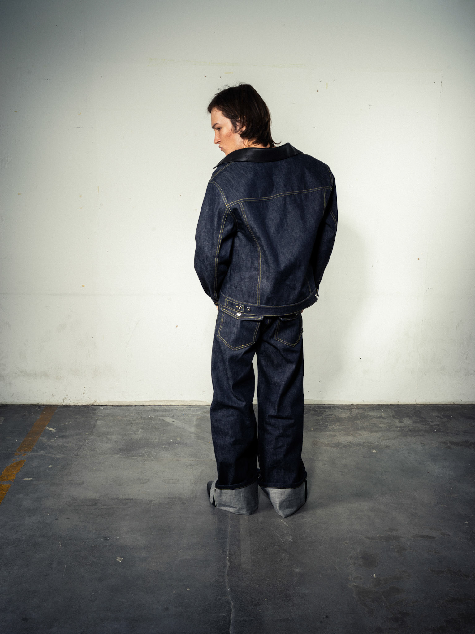 Raw Denim Jacket: Bio Cotton, Indigo - Raw Denim Jeans: Bio Cotton, Indigo