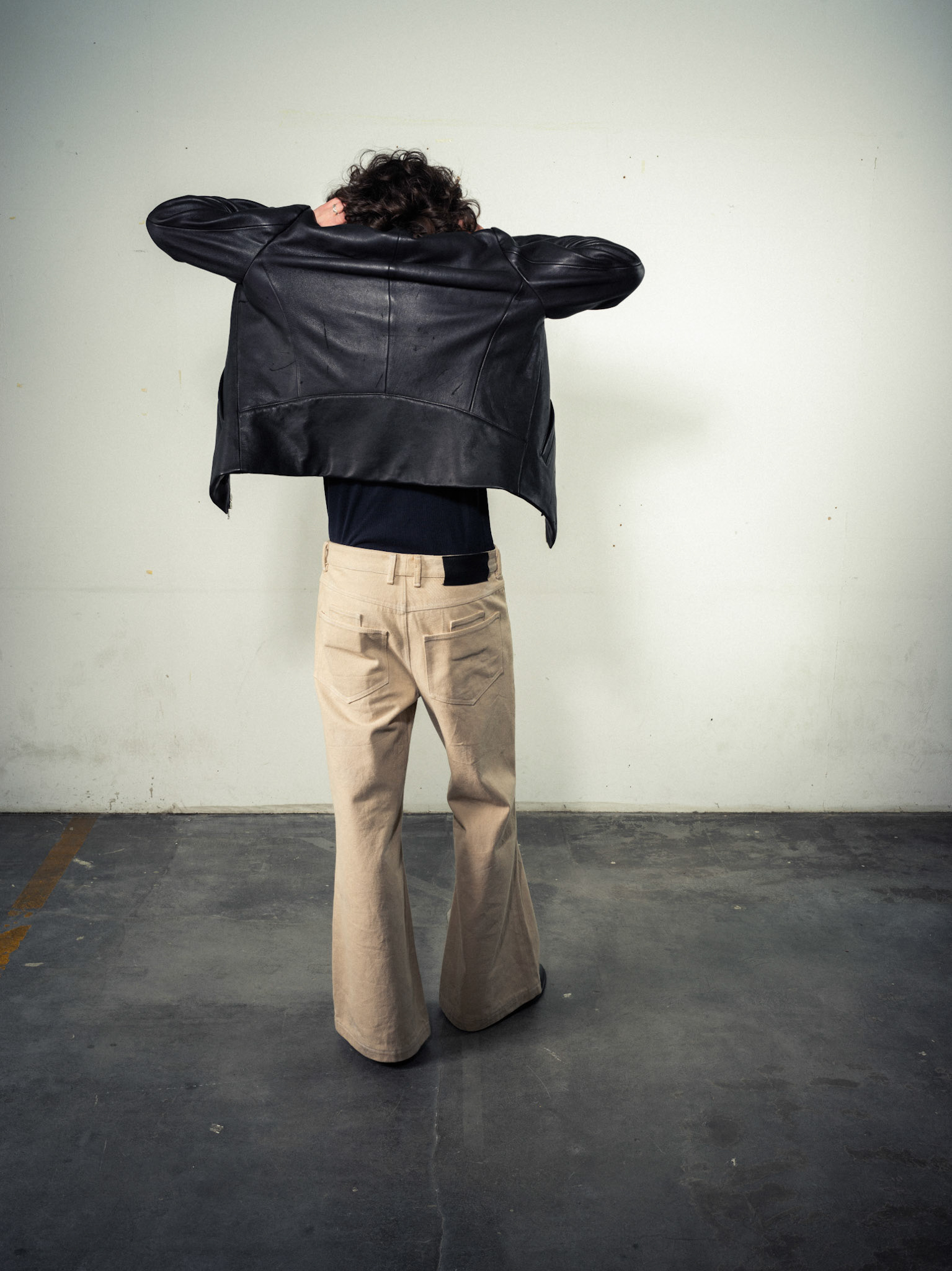 Deer Zip Leather Jacket, Regional German Deer Leather, Black - Flarred Zipper Jeans, 100% Sustainable Hemp, Beige/Sand