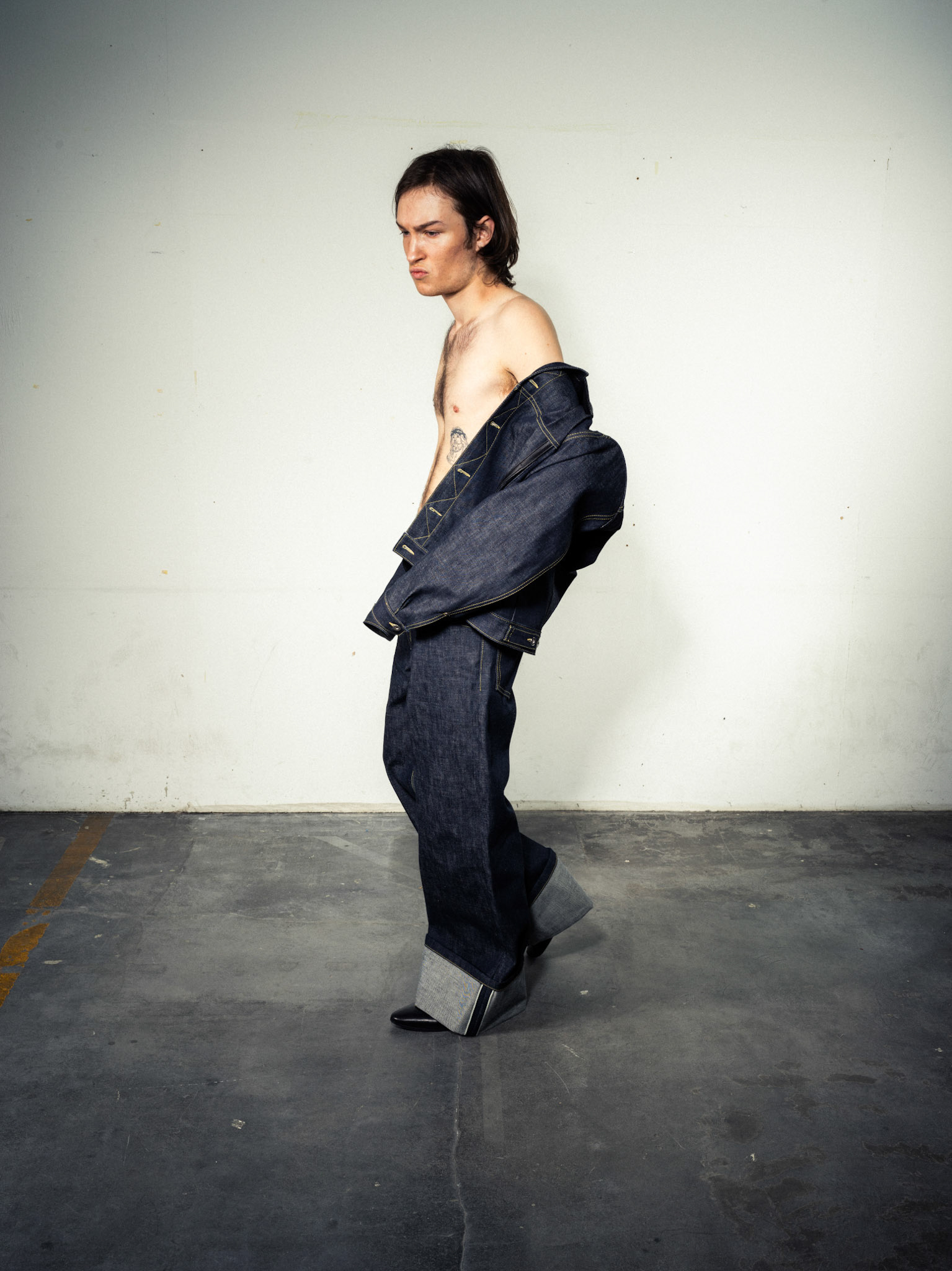 Raw Denim Jacket: Bio Cotton, Indigo - Raw Denim Jeans: Bio Cotton, Indigo