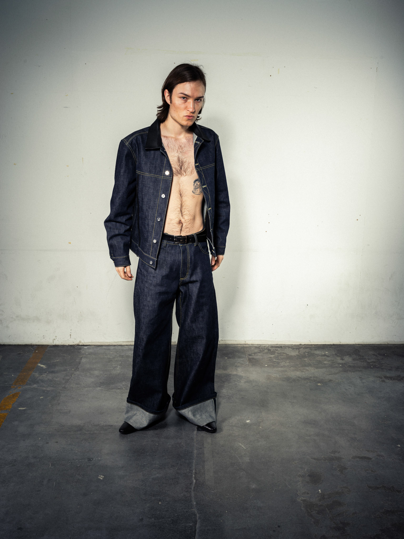 Raw Denim Jacket: Bio Cotton, Indigo - Raw Denim Jeans: Bio Cotton, Indigo