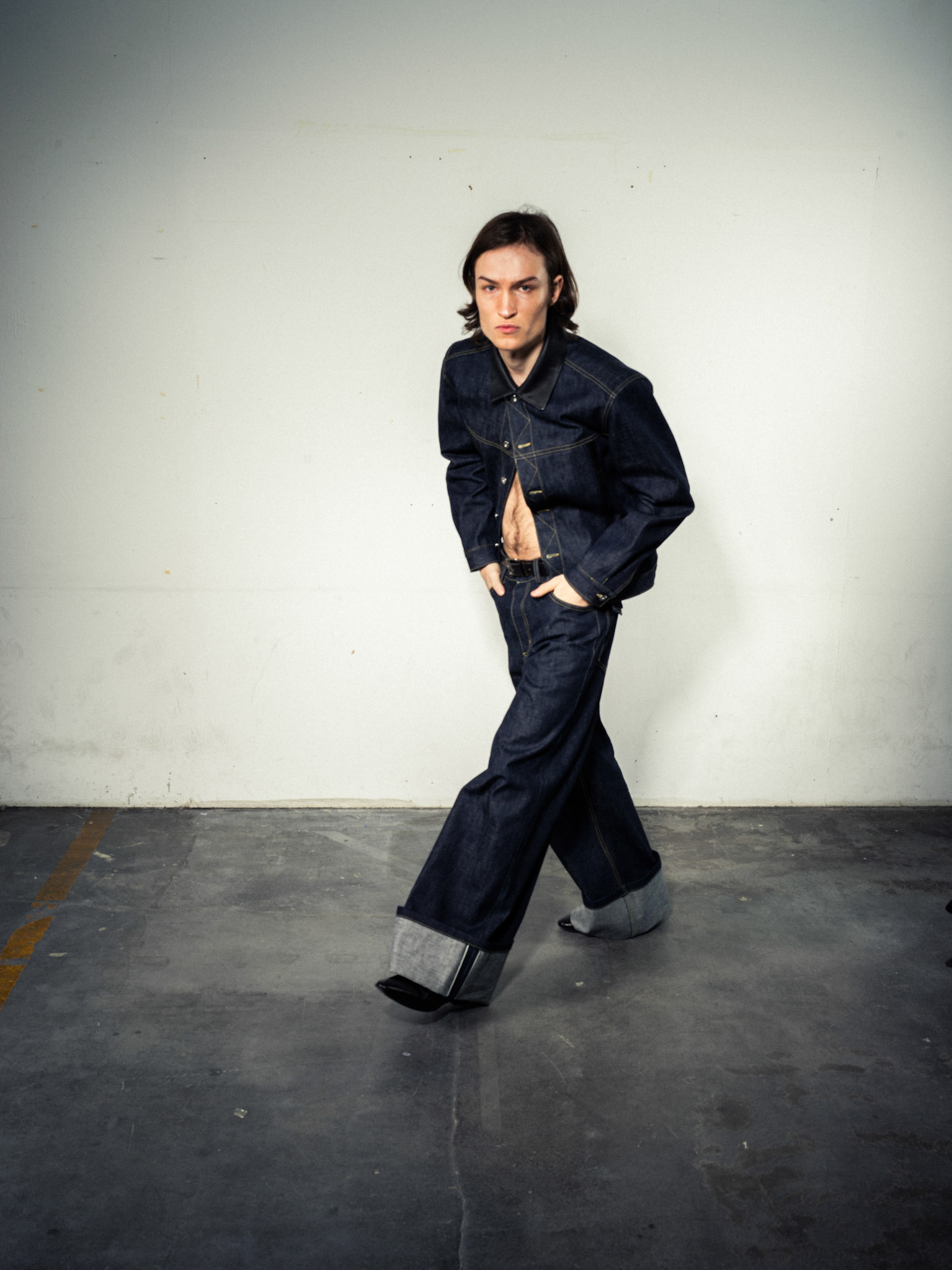 Raw Denim Jacket: Bio Cotton, Indigo - Raw Denim Jeans: Bio Cotton, Indigo