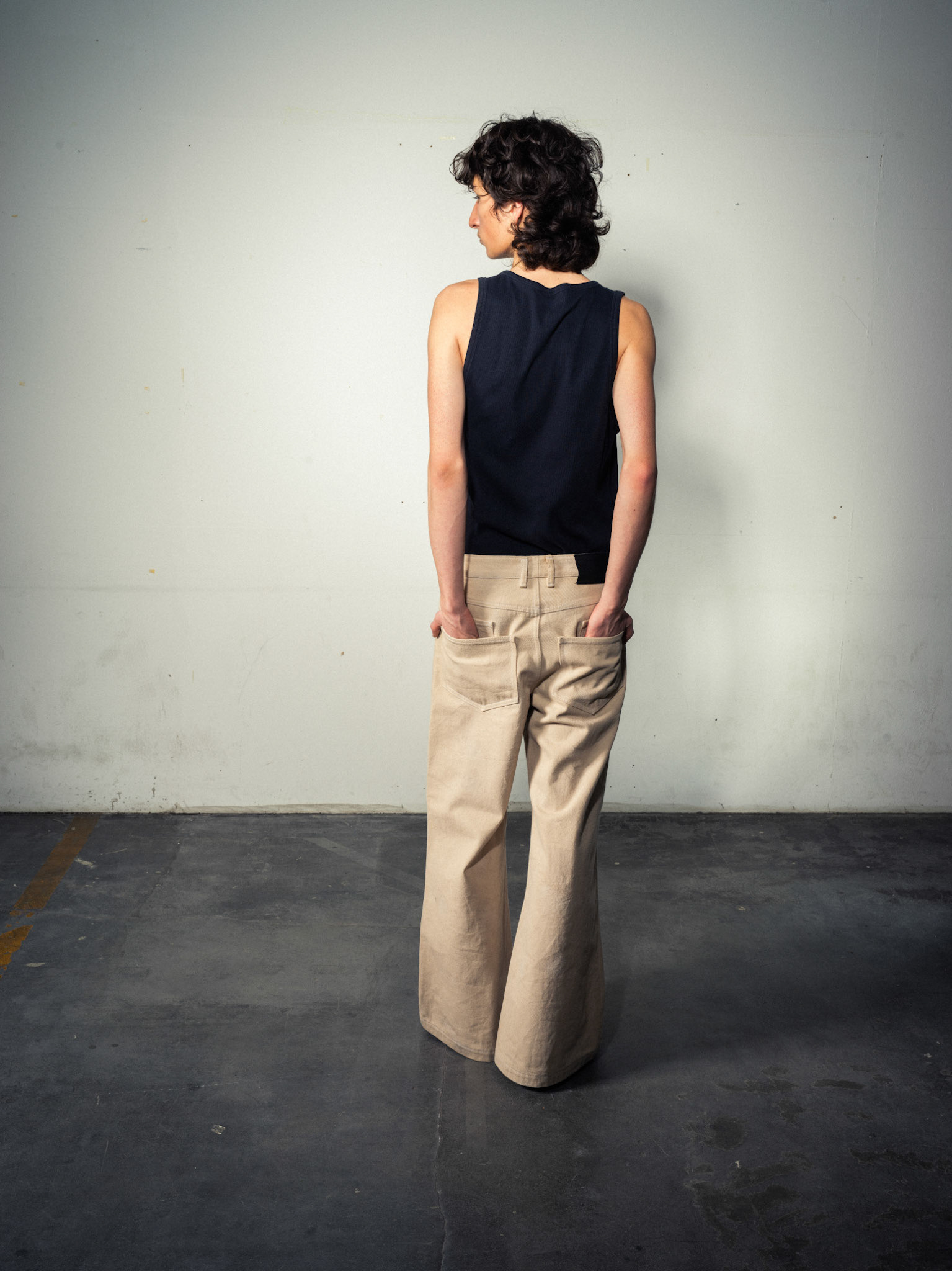 Flarred Zipper Jeans, 100% Sustainable Hemp, Beige/Sand