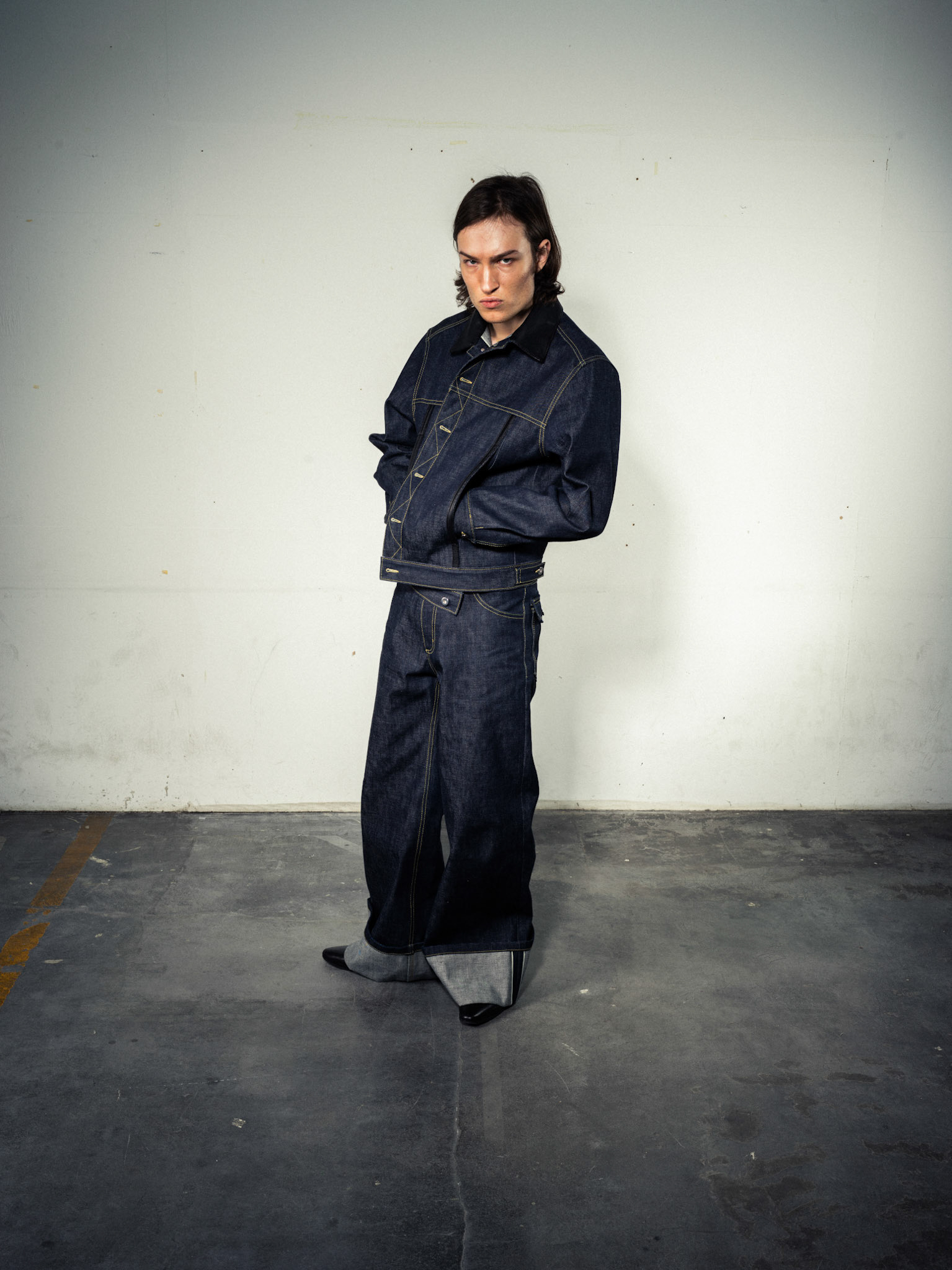 Raw Denim Jacket: Bio Cotton, Indigo - Raw Denim Jeans: Bio Cotton, Indigo