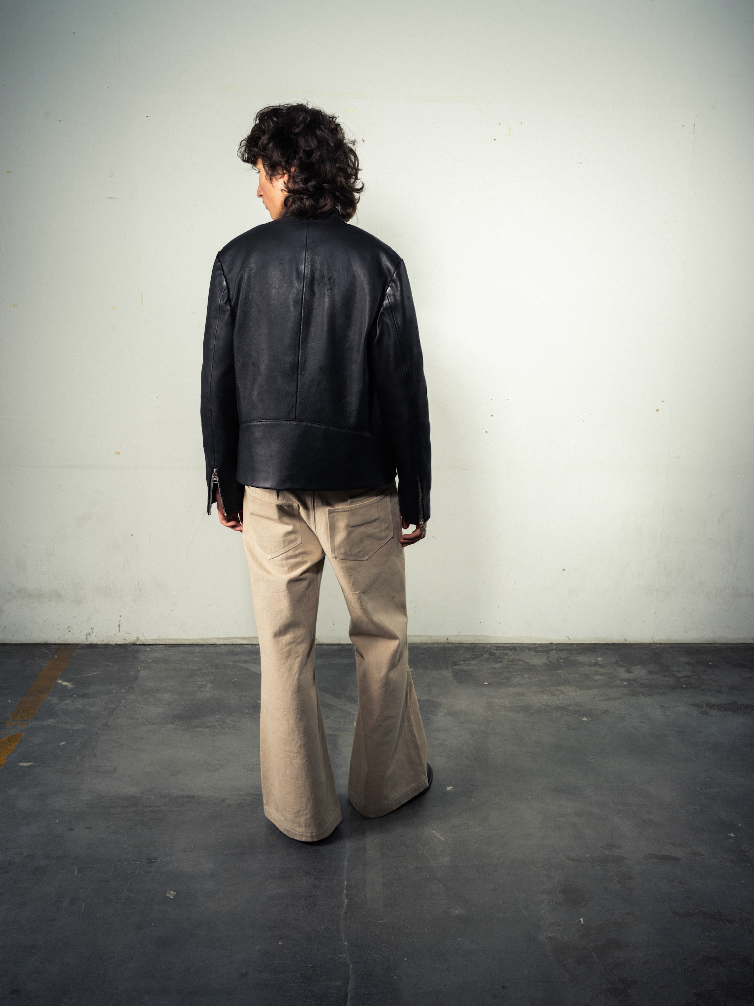 Deer Zip Leather Jacket, Regional German Deer Leather, Black - Flarred Zipper Jeans, 100% Sustainable Hemp, Beige/Sand