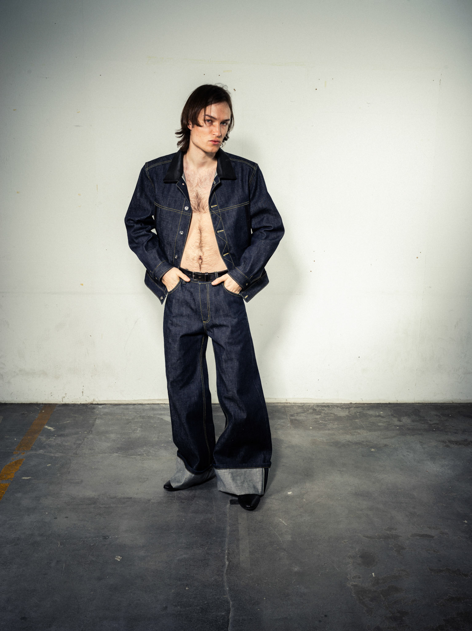 Raw Denim Jacket: Bio Cotton, Indigo - Raw Denim Jeans: Bio Cotton, Indigo