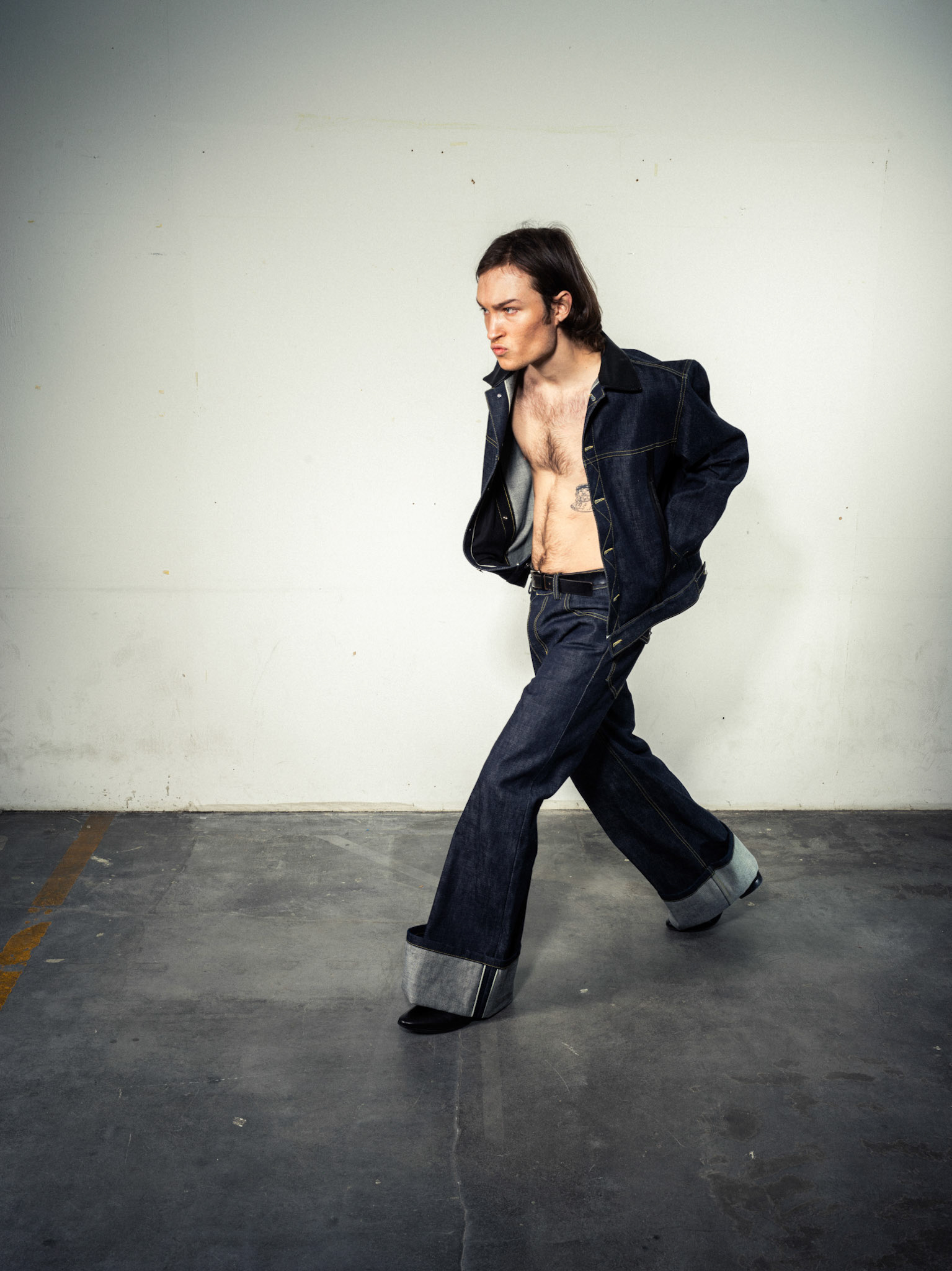 Raw Denim Jacket: Bio Cotton, Indigo - Raw Denim Jeans: Bio Cotton, Indigo