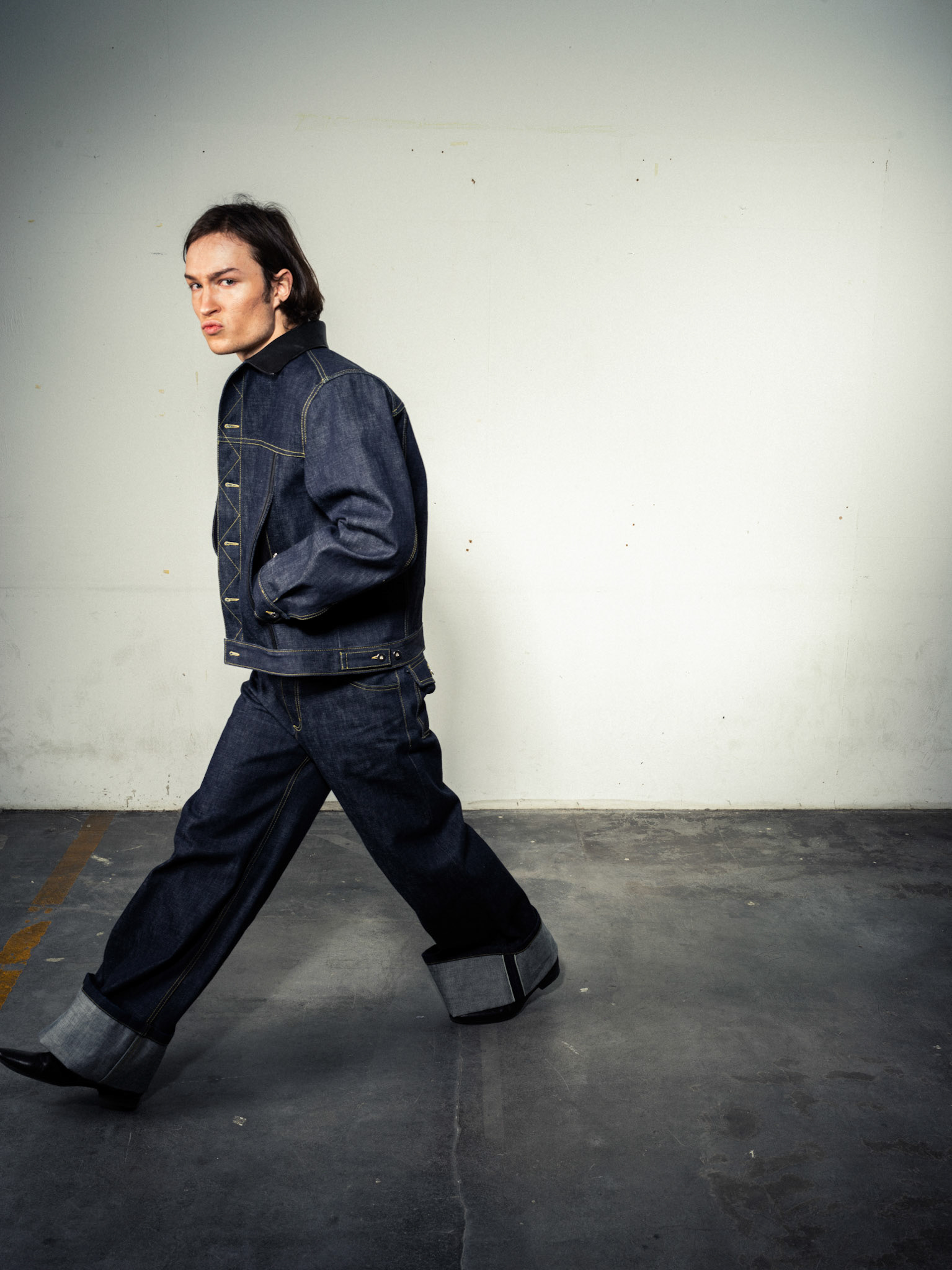 Raw Denim Jacket: Bio Cotton, Indigo - Raw Denim Jeans: Bio Cotton, Indigo