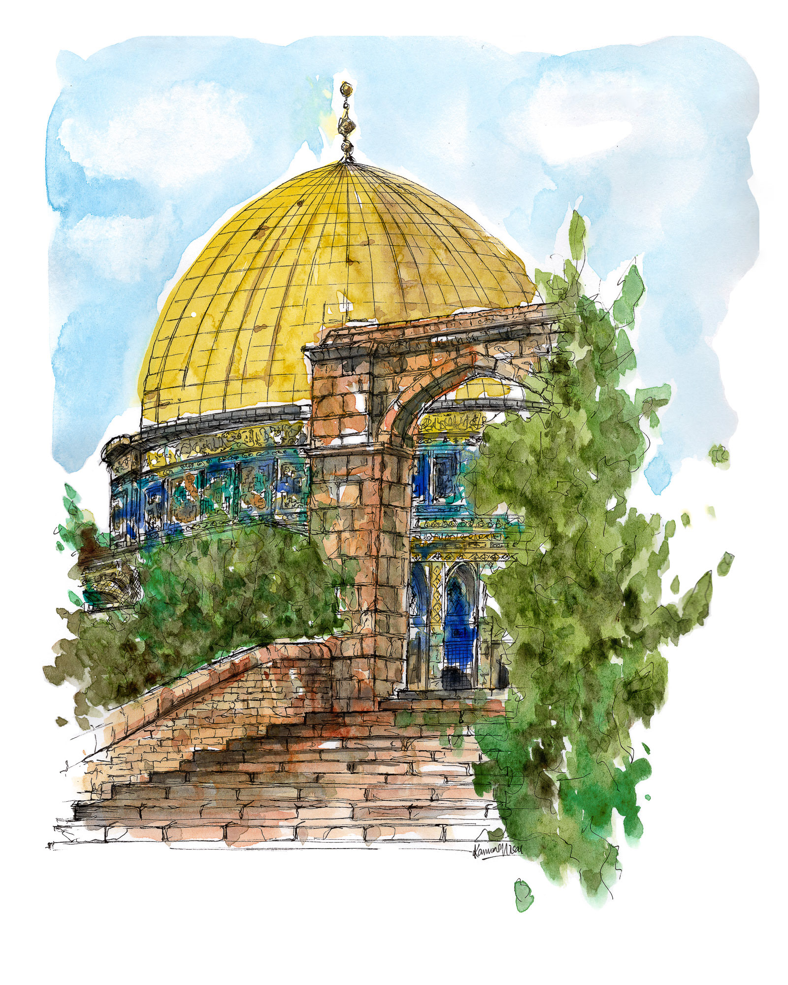 Dome of the Rock, Jerusalem - 8"x10"