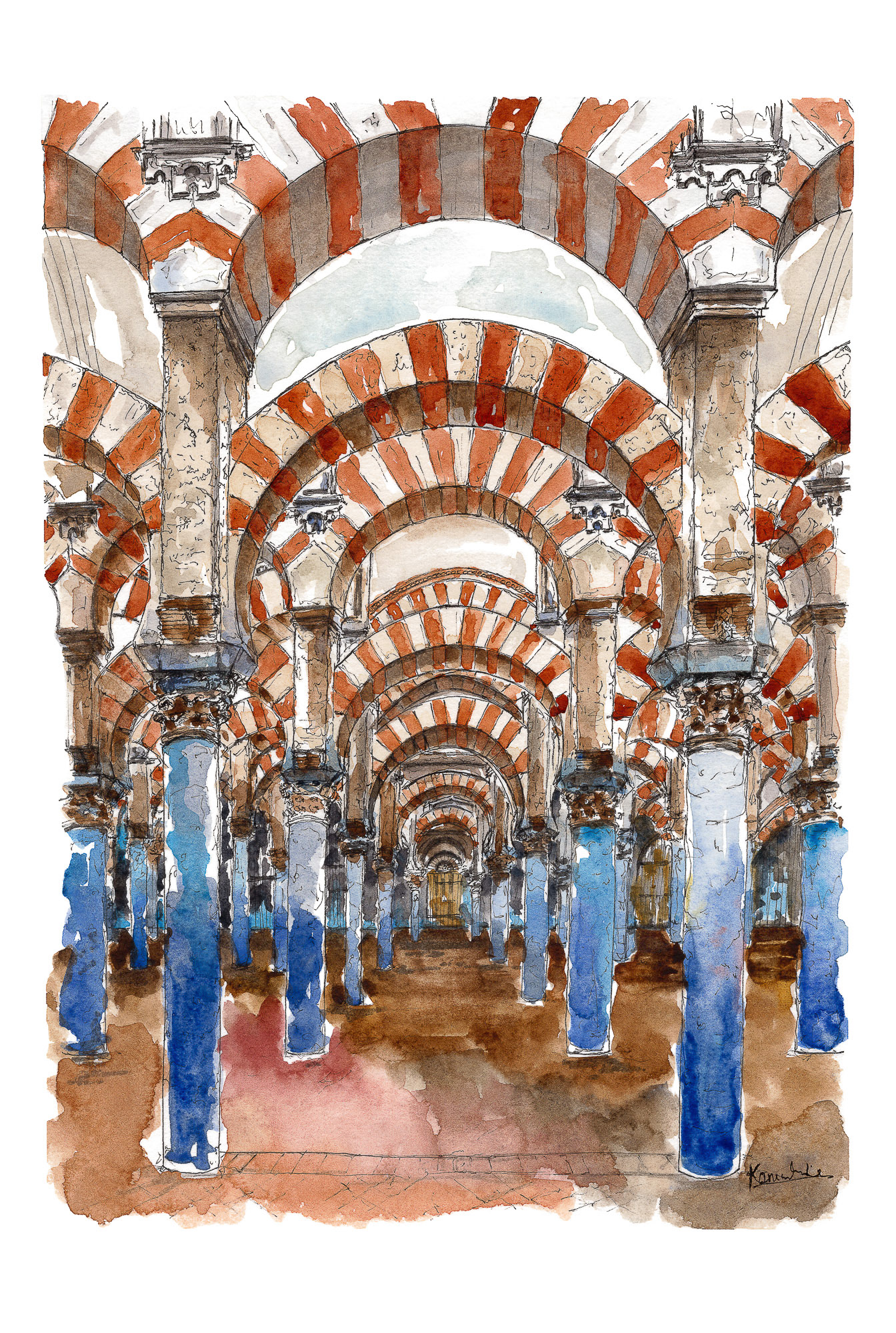 Mosque-Cathedral of Cordoba, Spain - 8"x10"