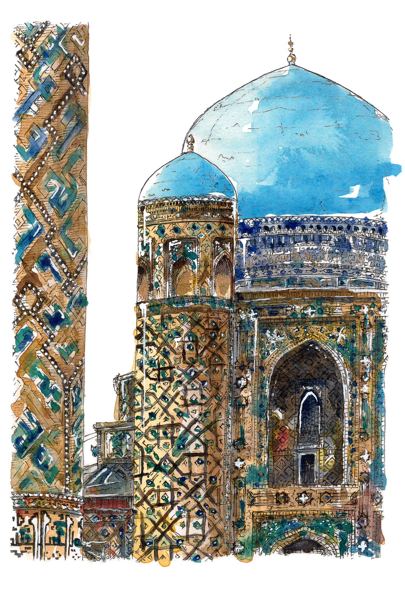 Bibi Khanym Mosque, Samarkand - 5"x7"