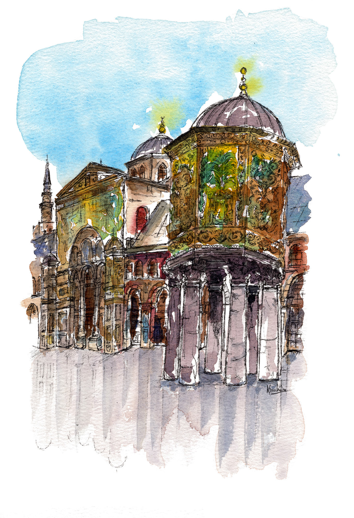 Umayyad Mosque, Damascus - 8"x10"