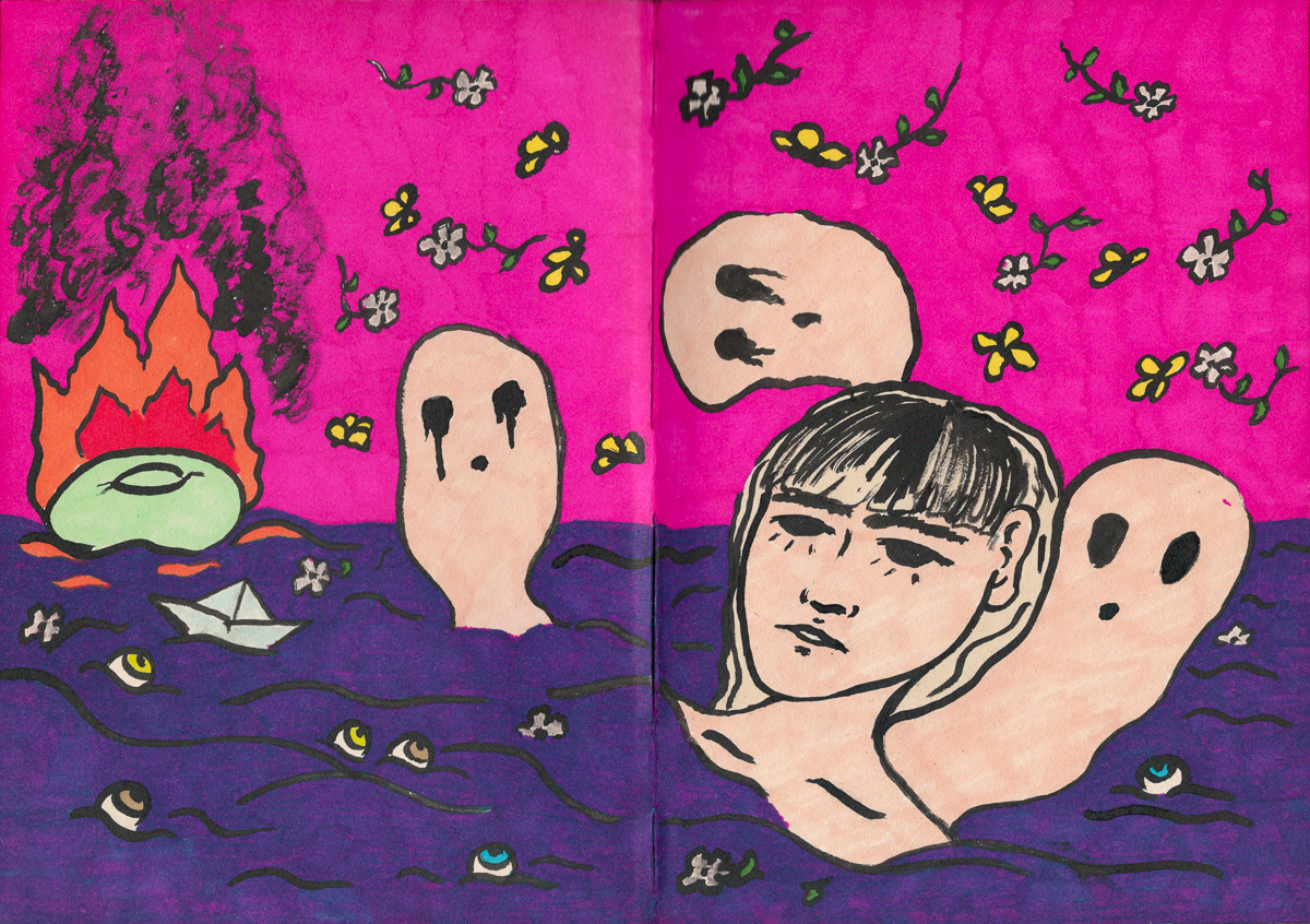 swimming / sketchbook