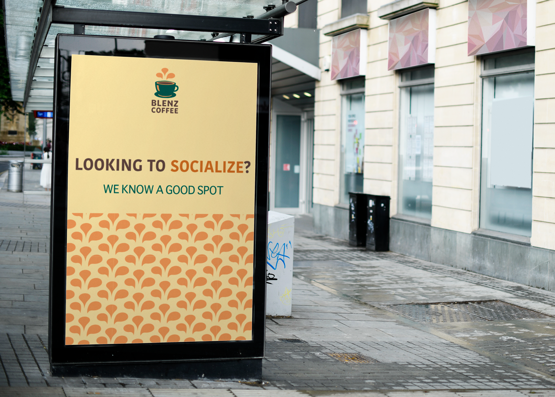 Bus stop advertisement mockup