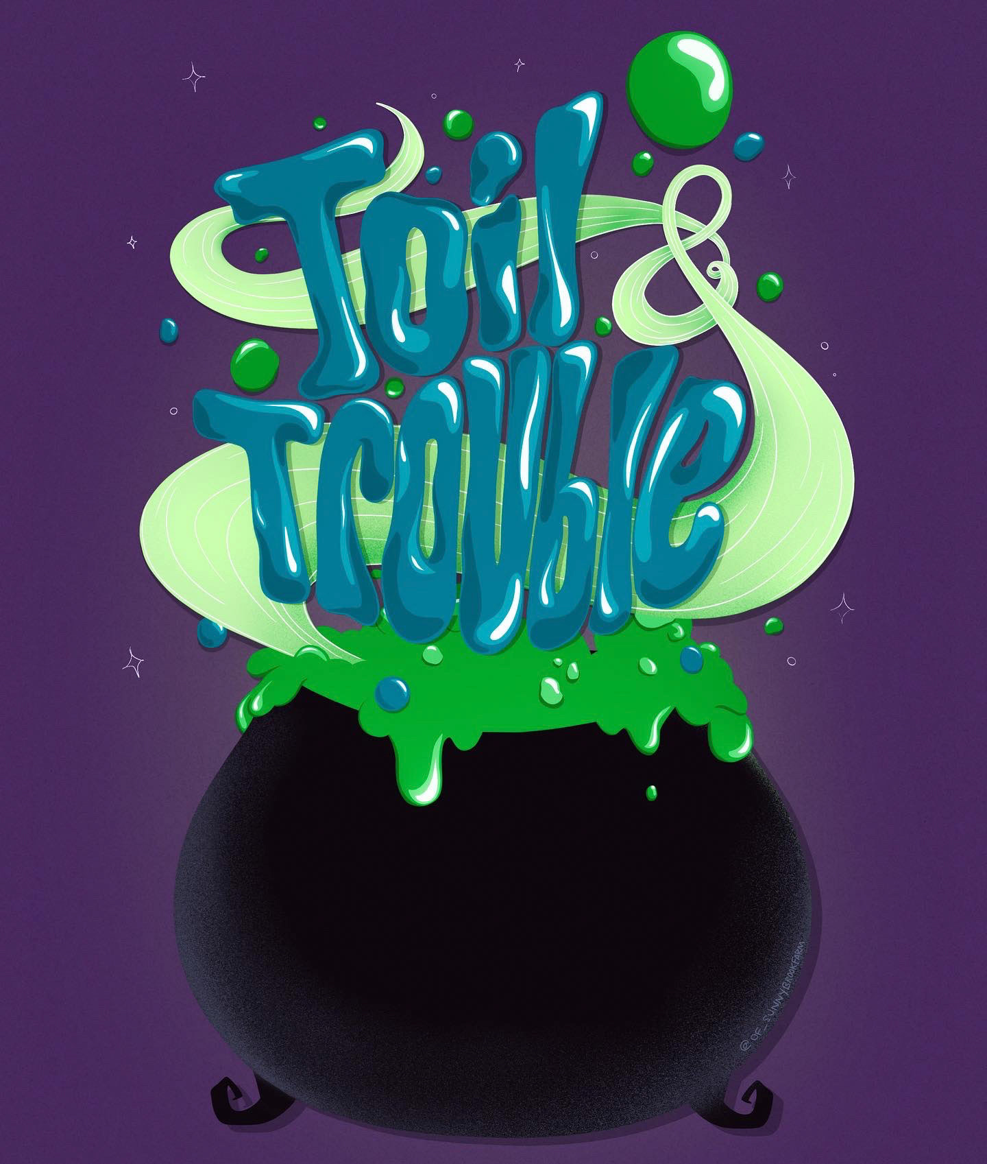 Toil & Trouble Procreate Lettering