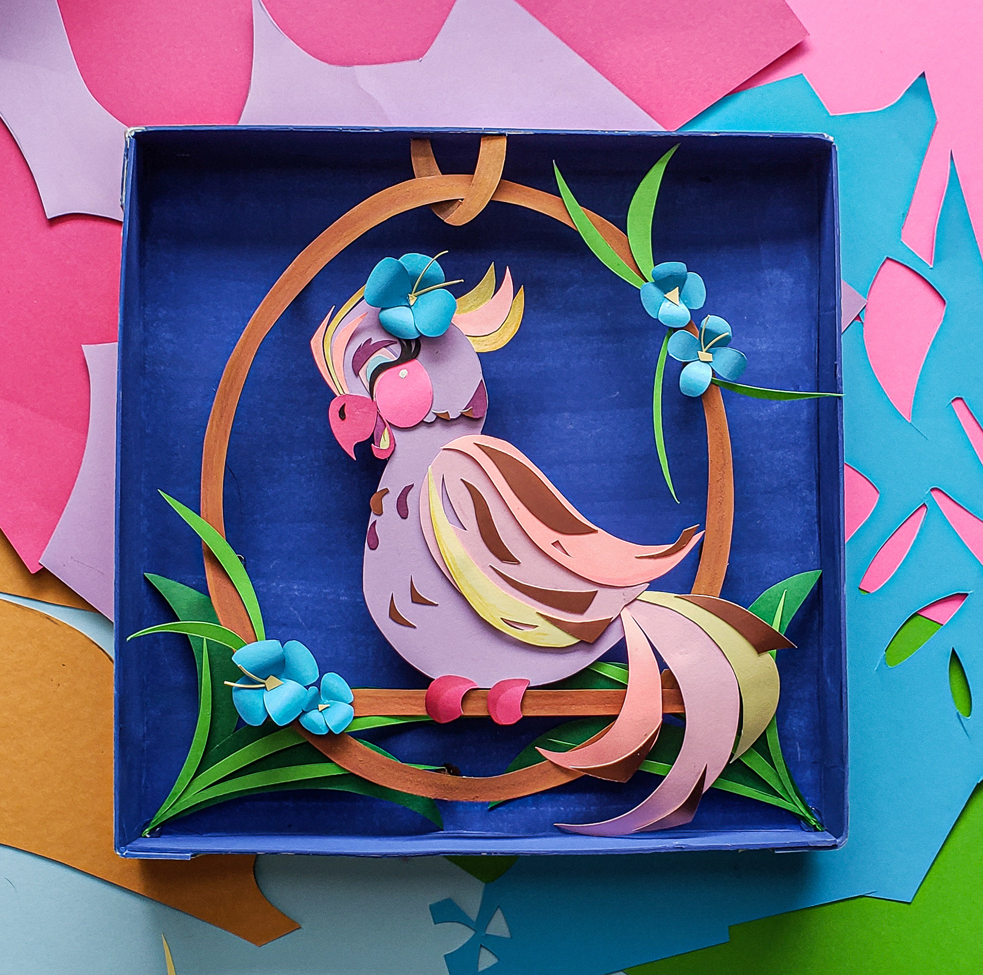 Cut Paper Tiki Bird
