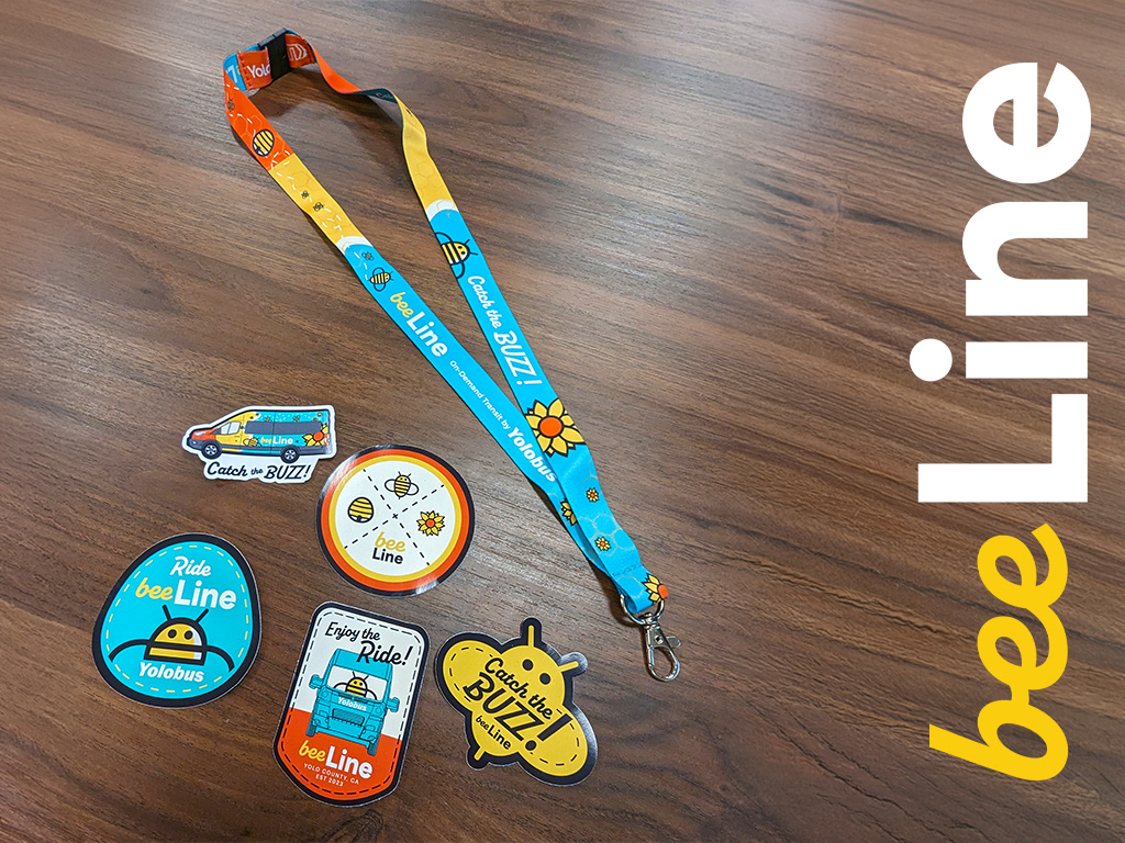 Stickers and lanyard design for BeeLine