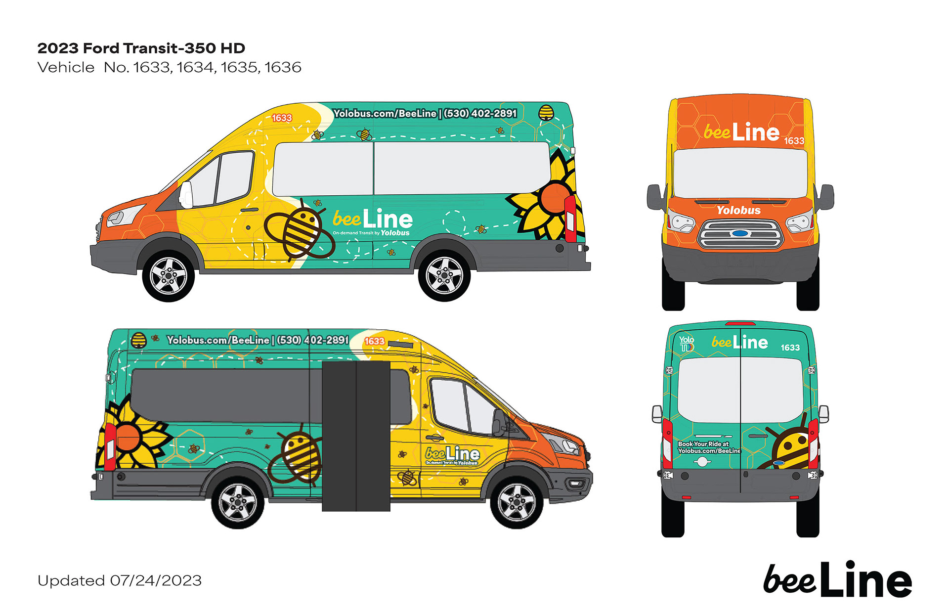 Wrap design mock up that was created to showcase what the vehicles will look like with the branding wrap on it.