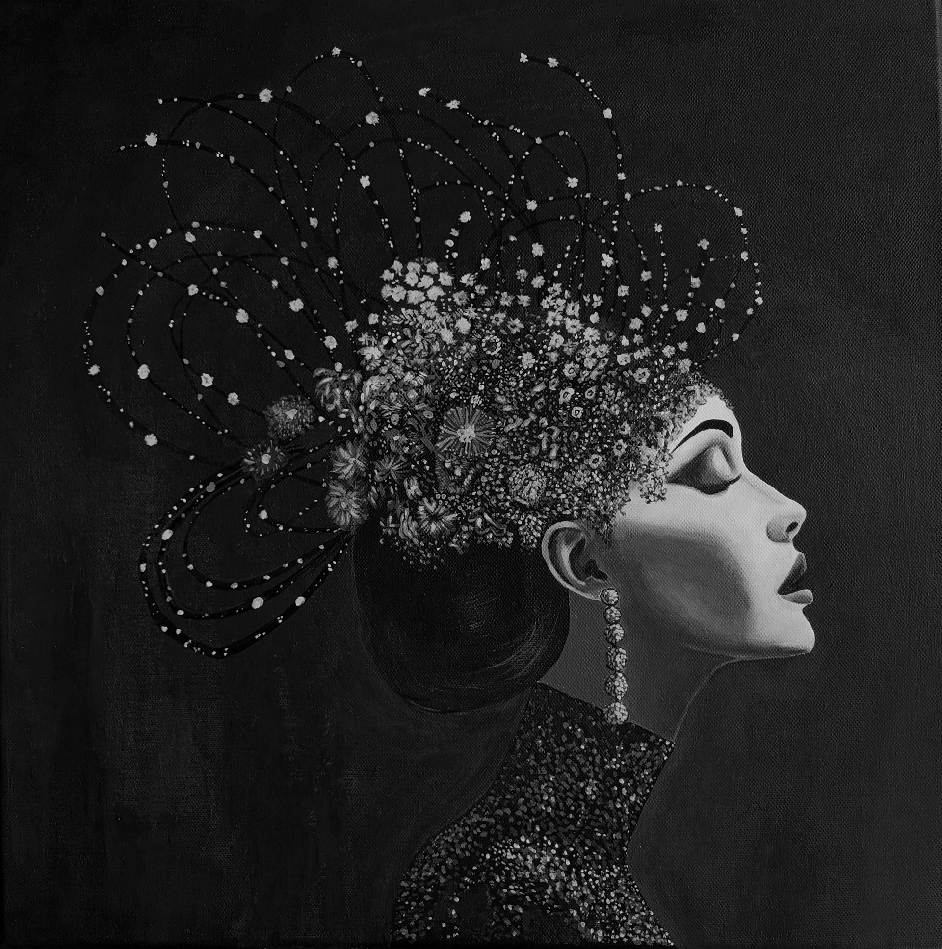 Wearing the Crown 50x50cm acrylic on canvas 3000kr