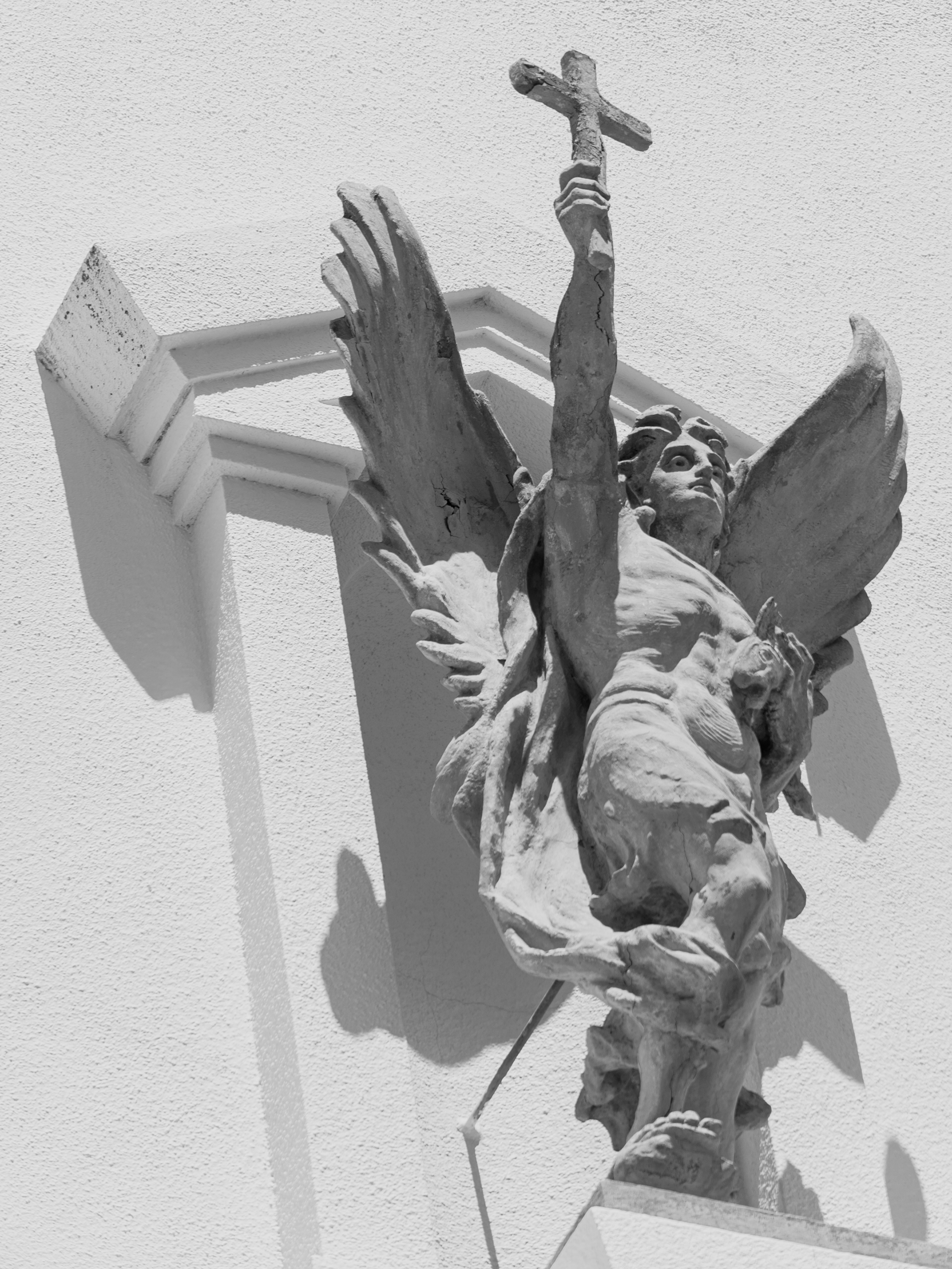 statue on the wall