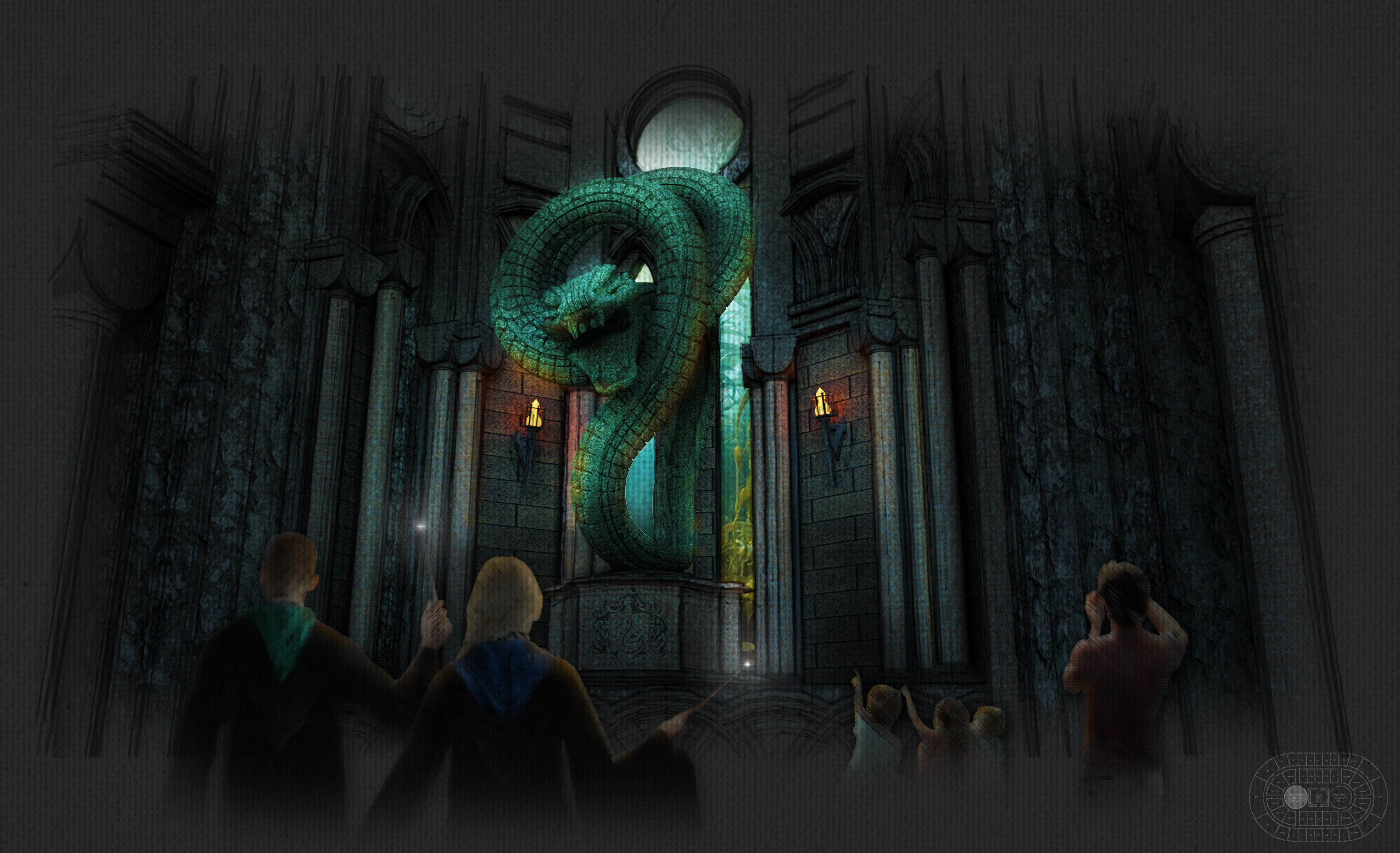 Slytherin Common Room - Interactive Statue