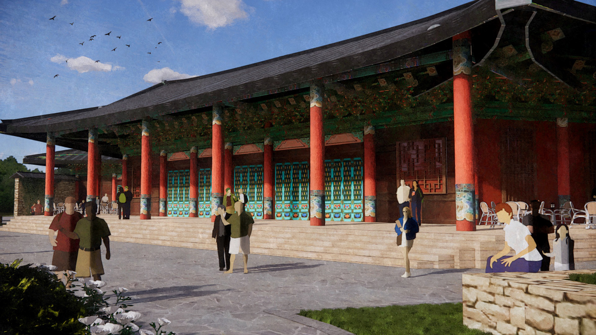 3. Show Building Façade POV Render