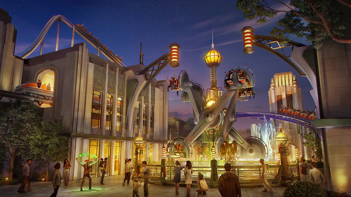 Electropolis - Terminal Velocity Coaster and Dynatron Nebulas Flat Ride