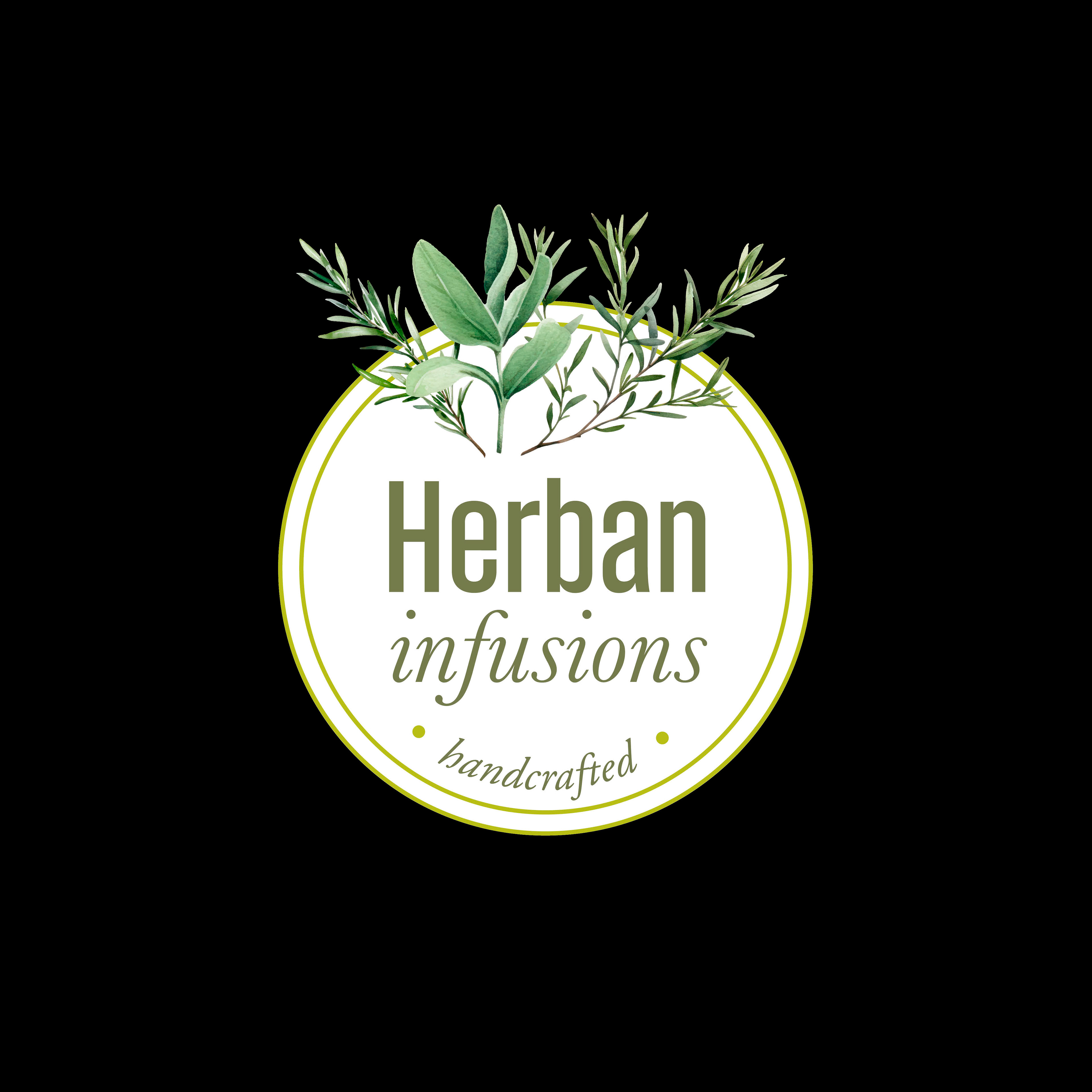 Logo for Herban Infusions that infused apple cider vinegar with different herbs.