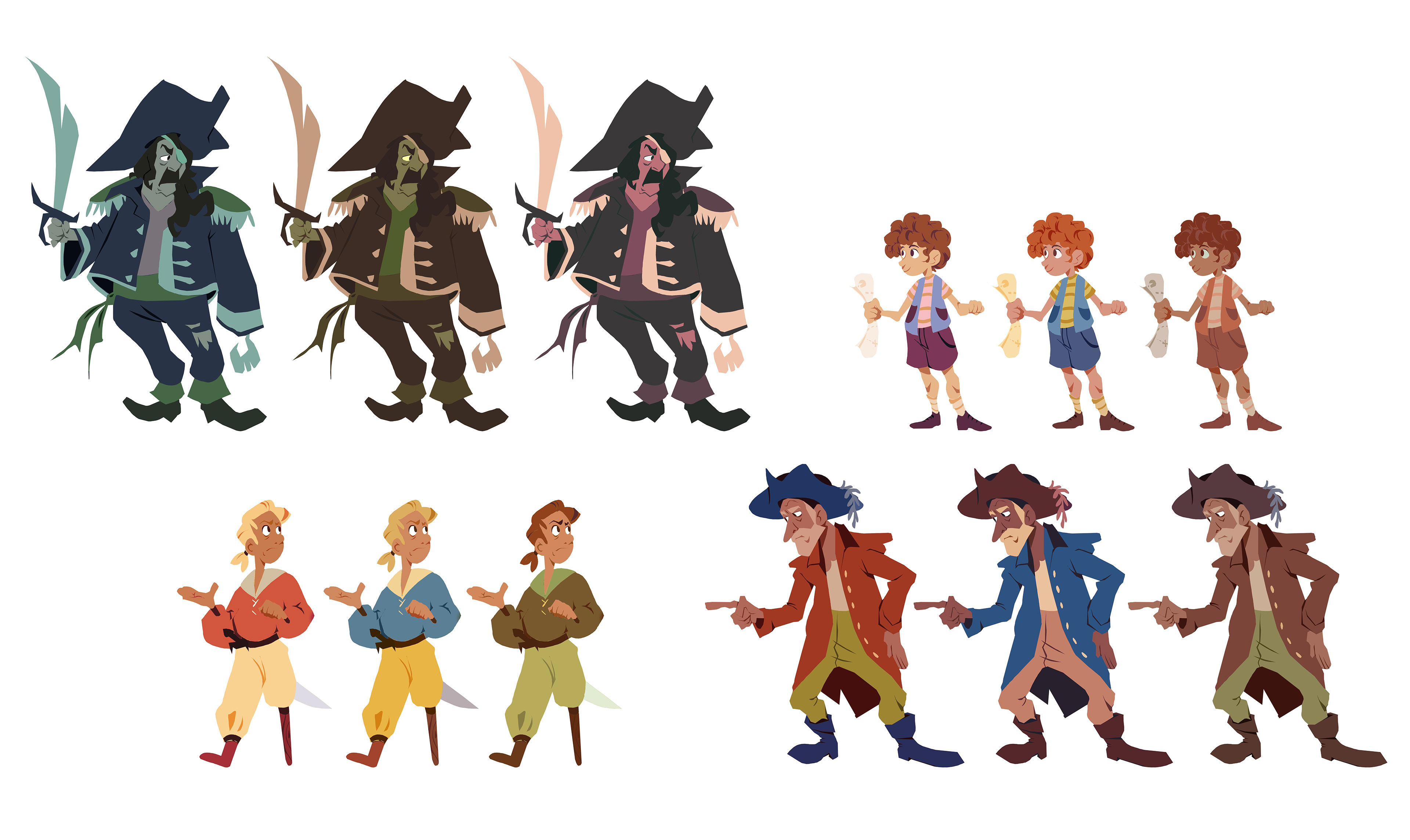 Character Line Up Color Comps