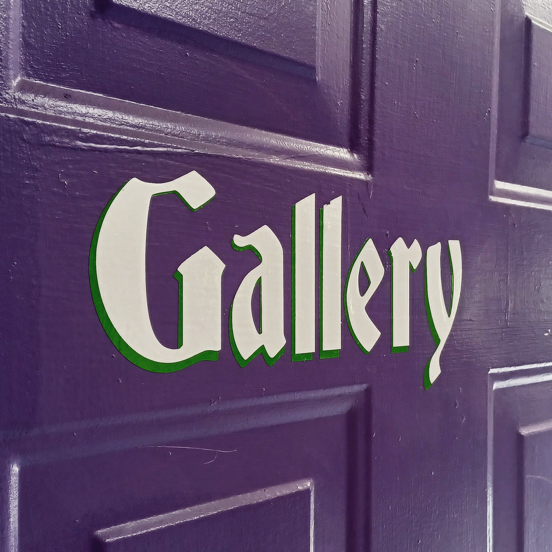 (2020) Gallery vinyl designed, printed, and applied by me to Gallery door.