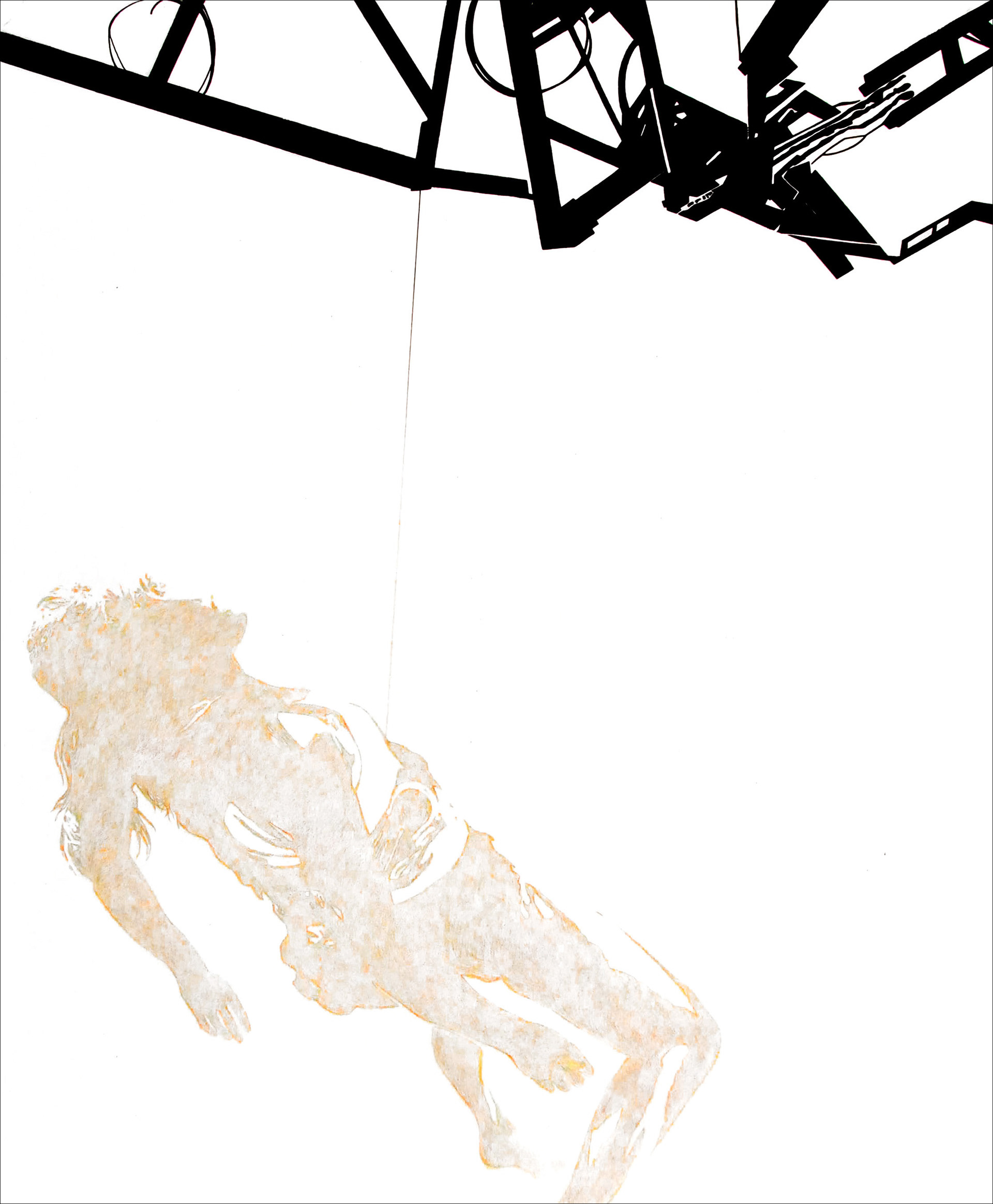 ENTRE DEUX VIII, acryl et crayons couleurs sur bois, 180160 cm