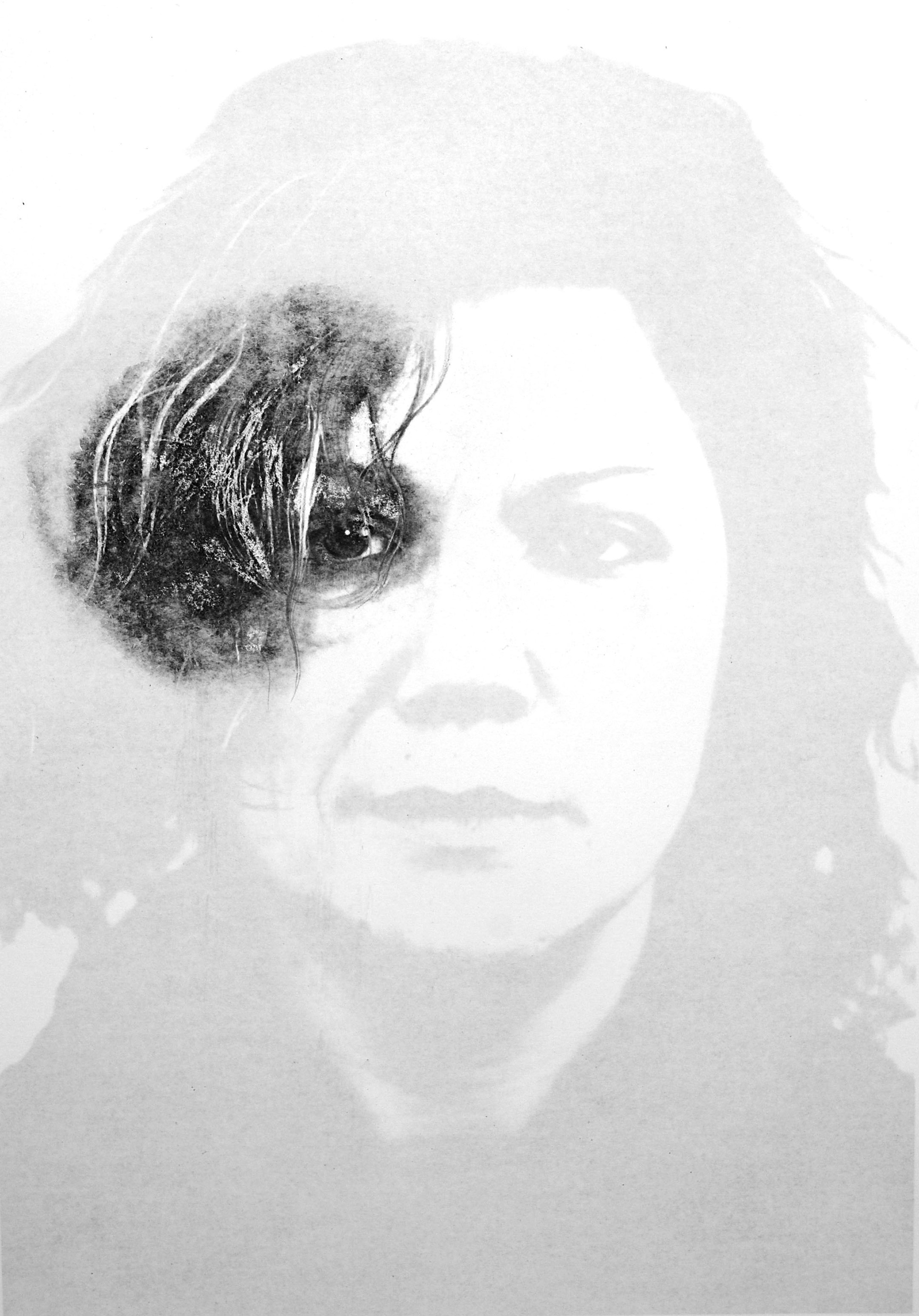 APPARITIONS, technique mixte sur papier, 21 x 29,7 cm