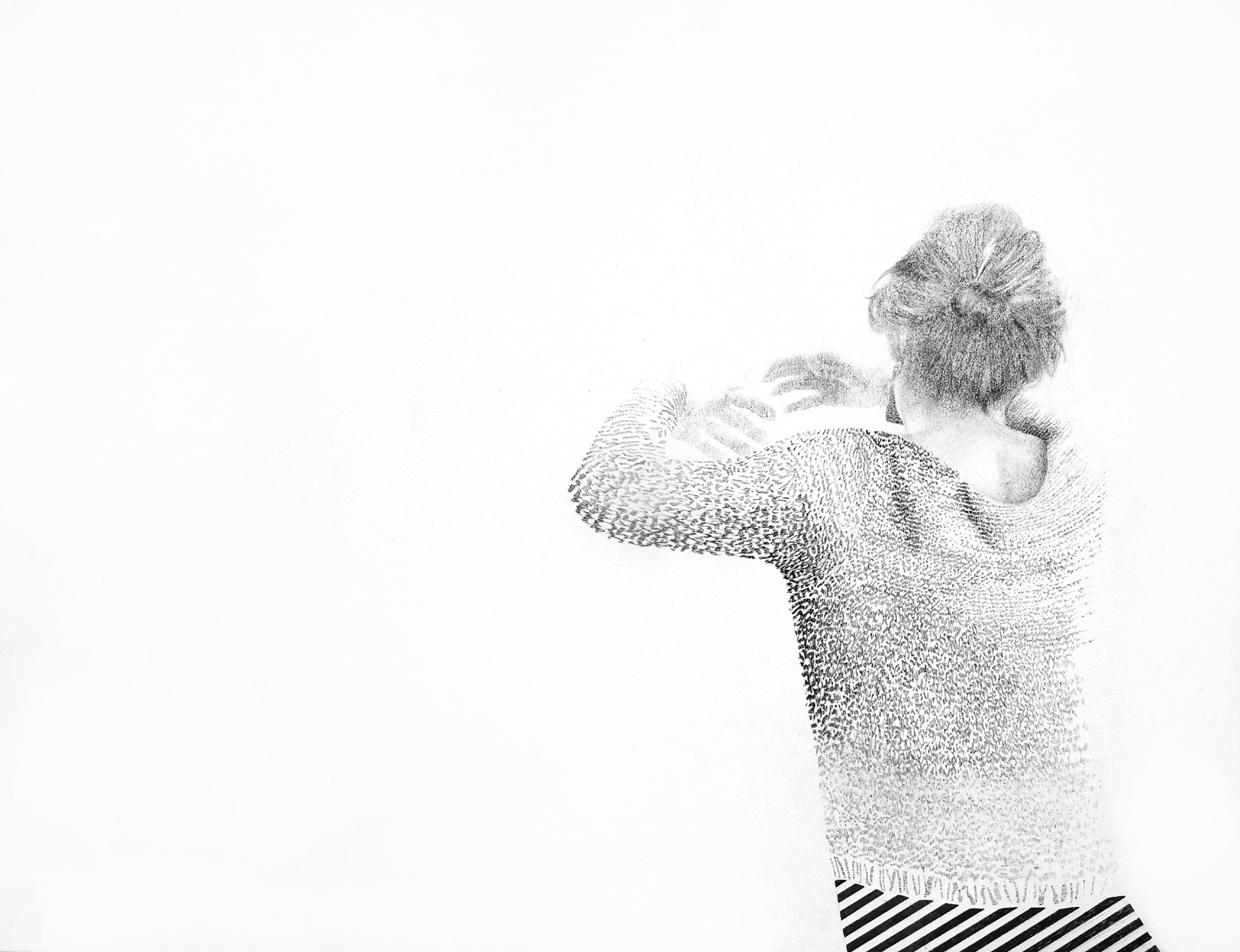 PULL encre, crayons papier, peinture acryl sur bois 75/100 cm