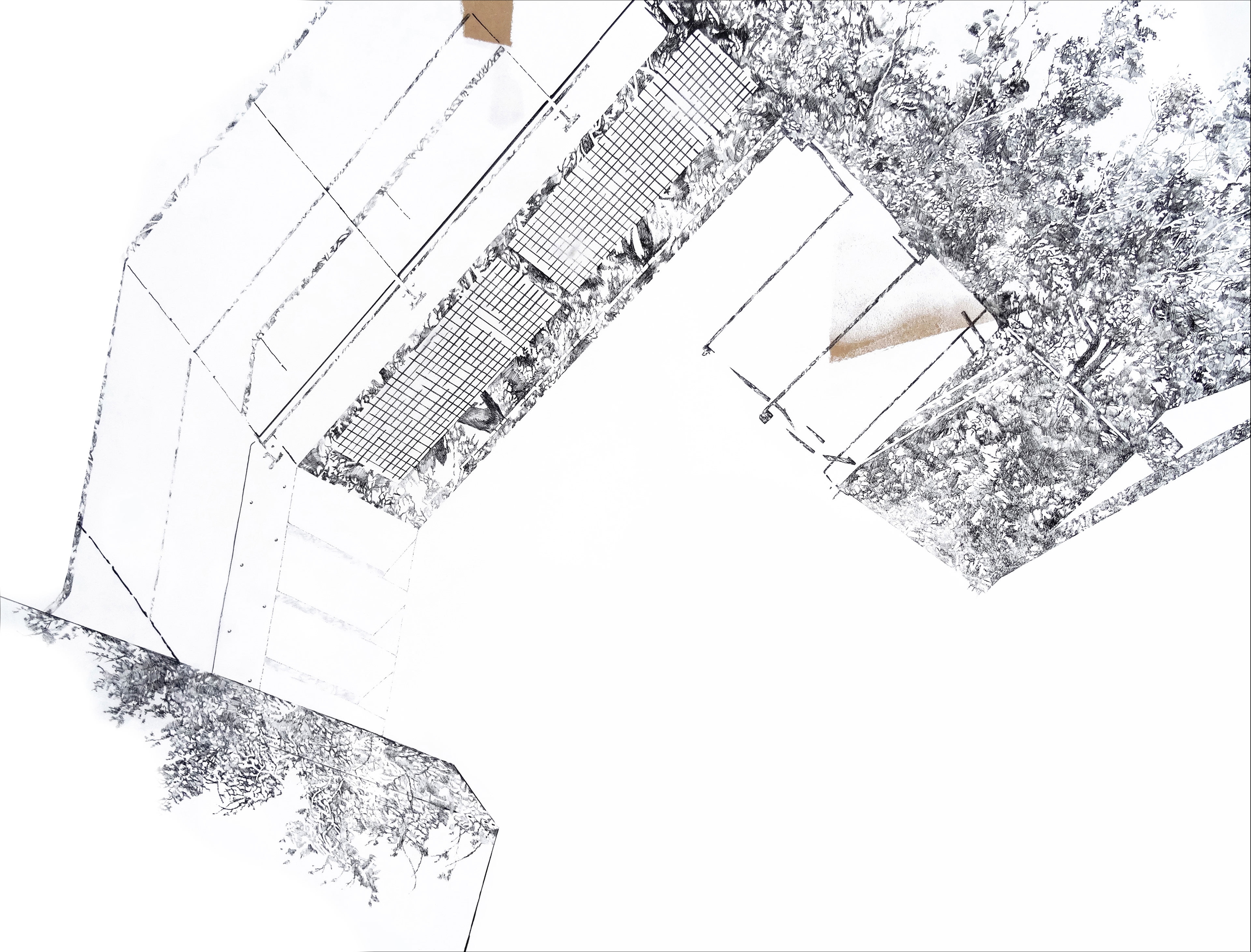 ENTRE DEUX III, acryl sur bois, 220/150 cm