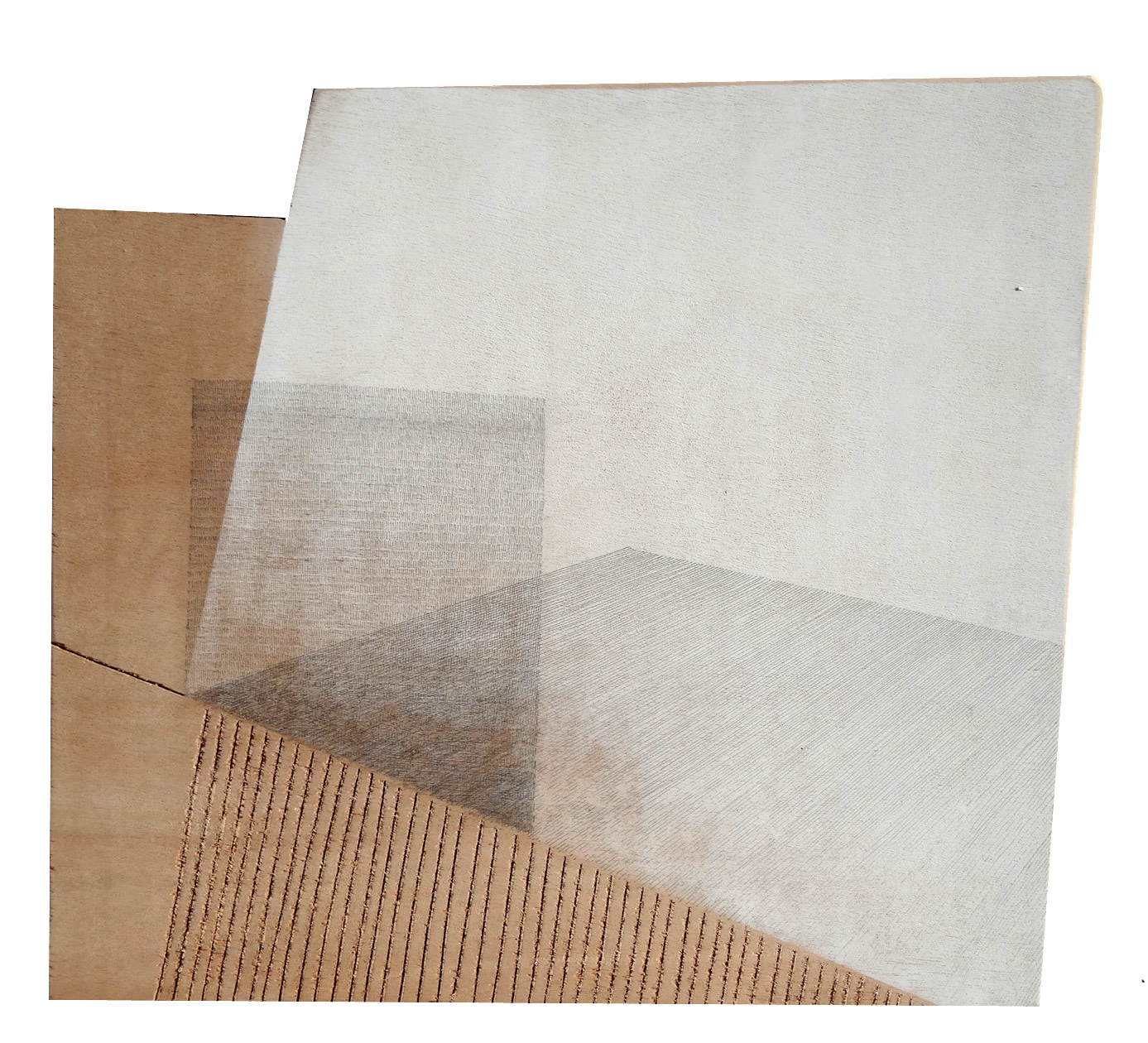 ARCHI V, transfert photo, acryl sur bois découpé, 45/45 cm