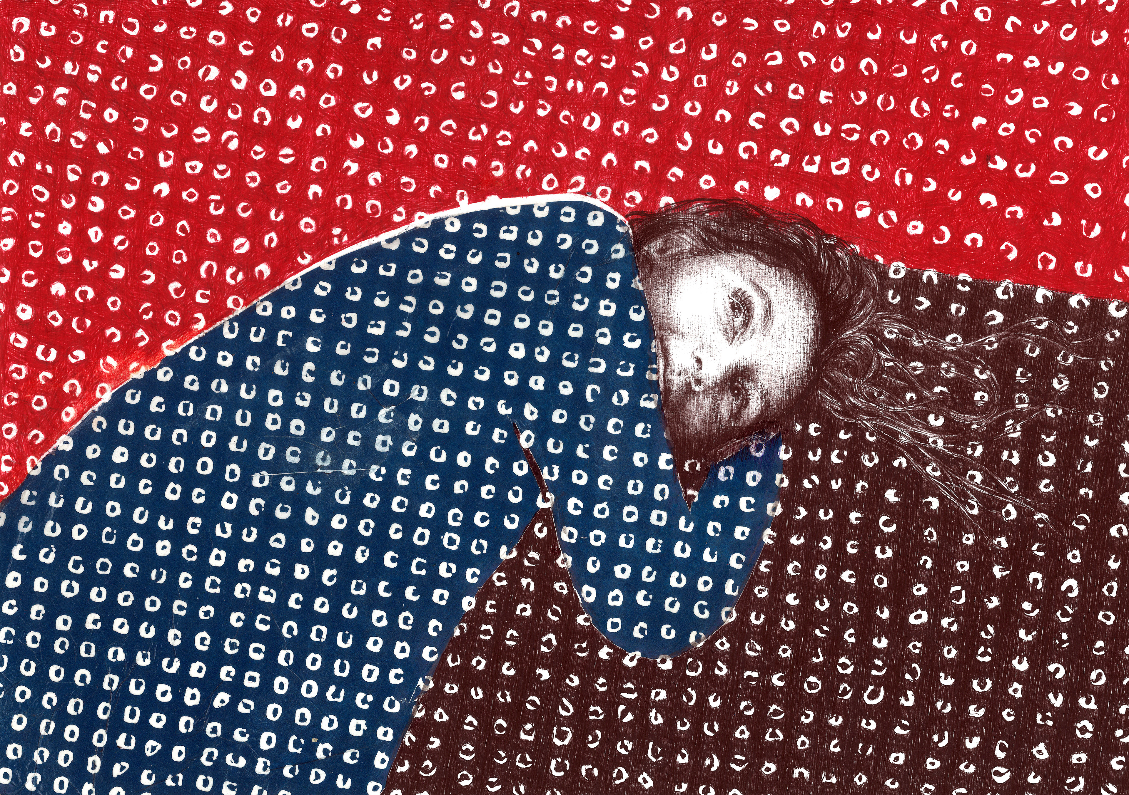 VIOLETTE stylo BIC sur papier 30/42 cm