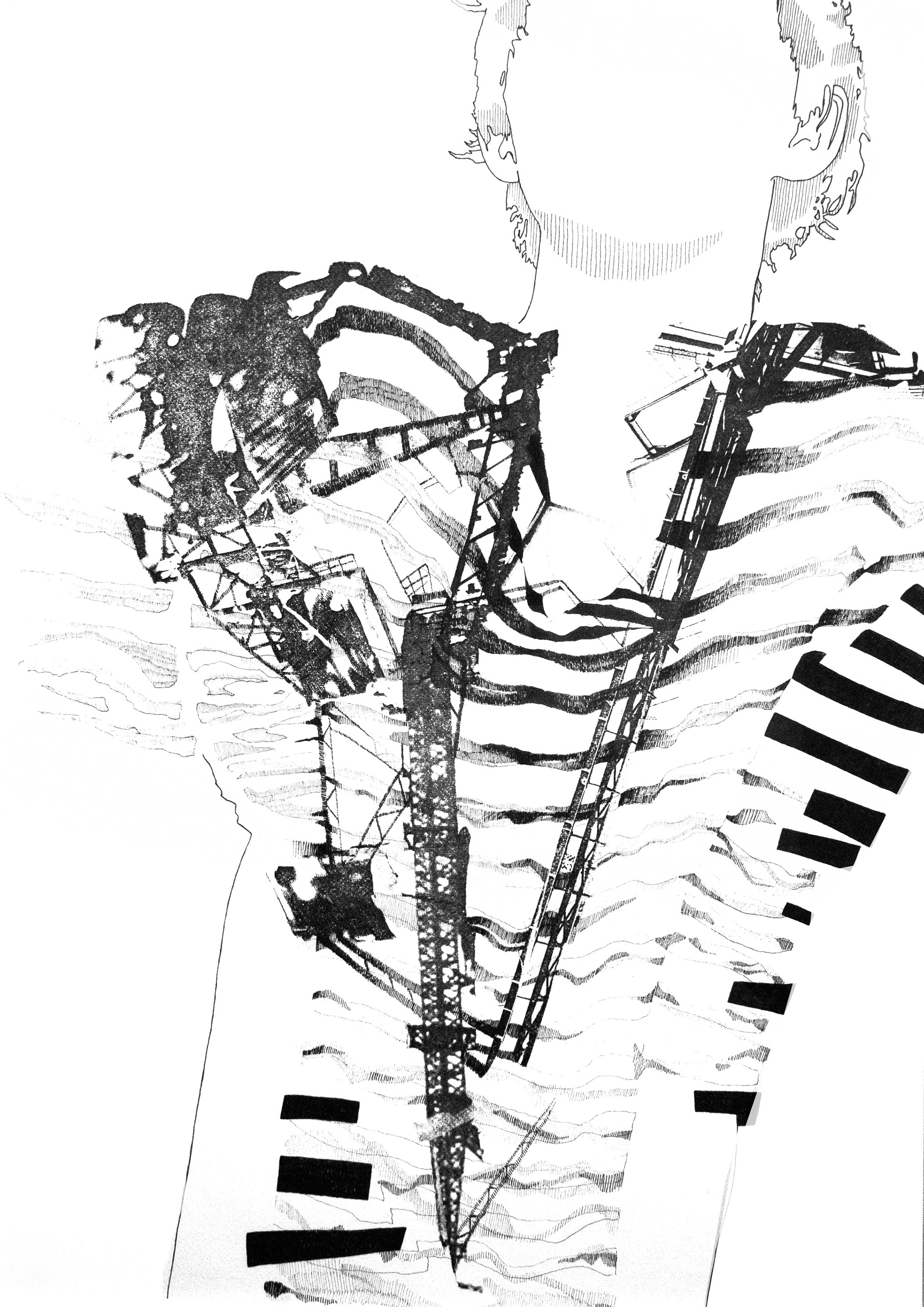 ENTRE DEUX XIII, encre sur papier, 60/84cm