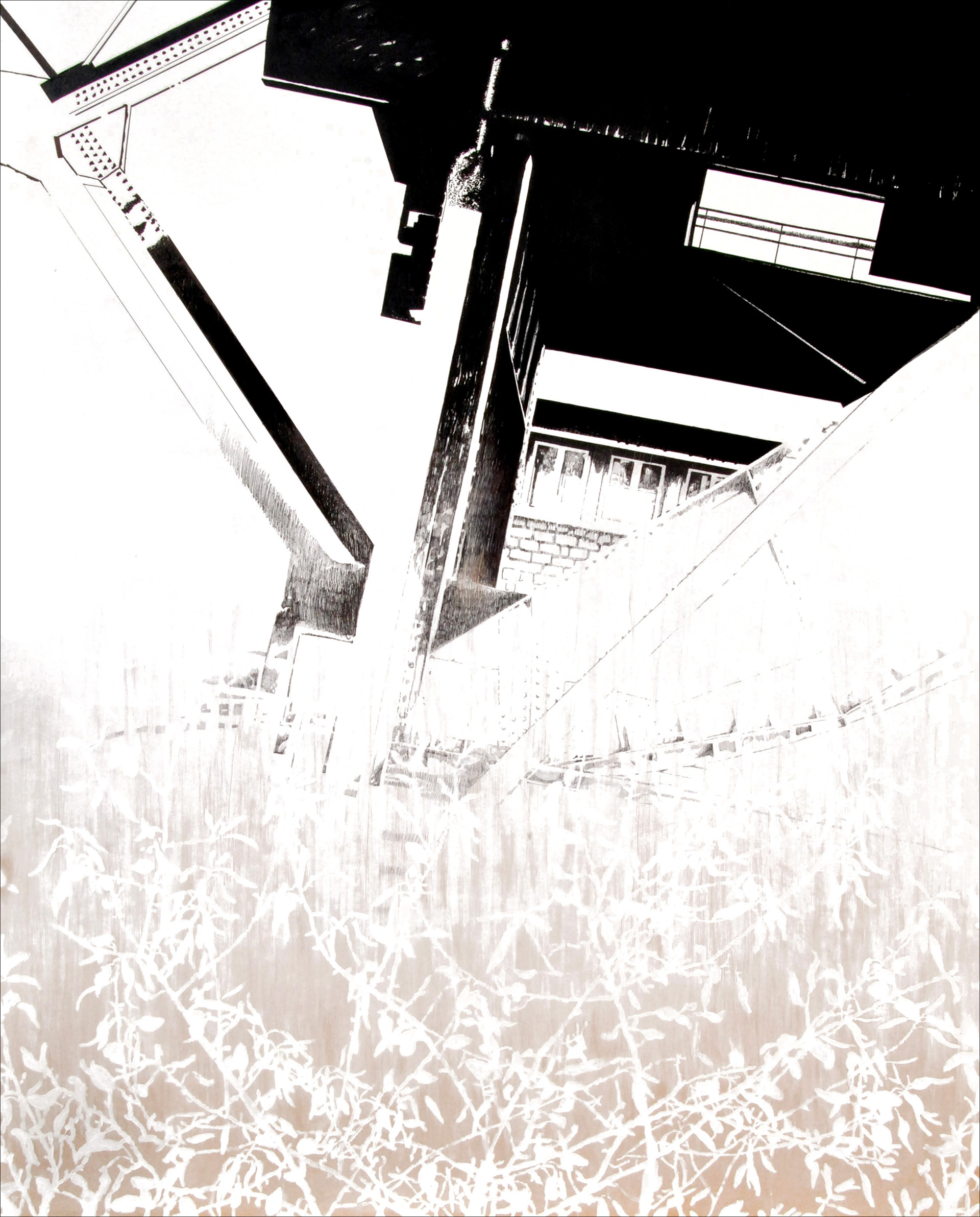 ENTRE DEUX II, acryl sur bois, 180/160 cm