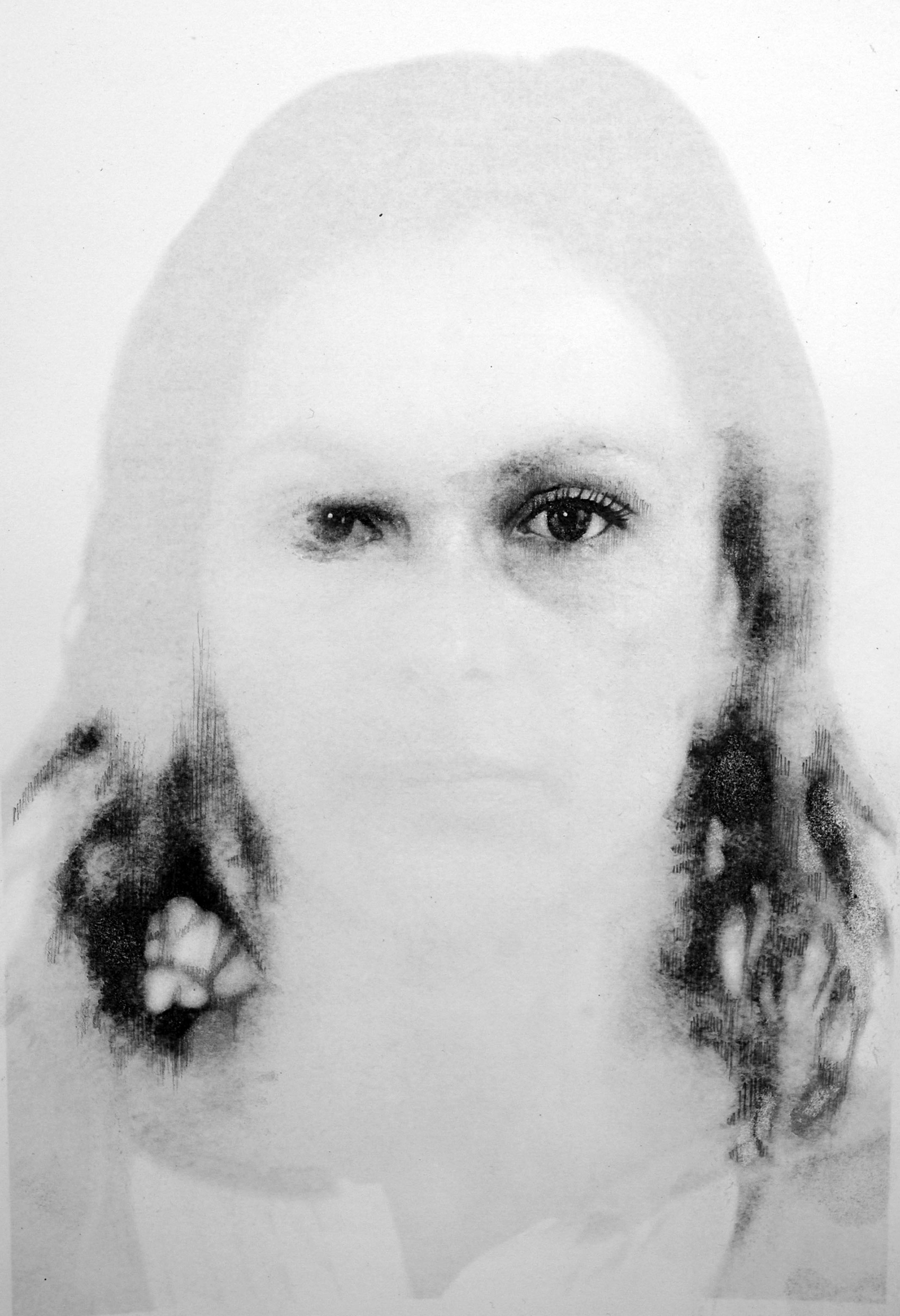 APPARITIONS, technique mixte sur papier, 21 x 29,7 cm