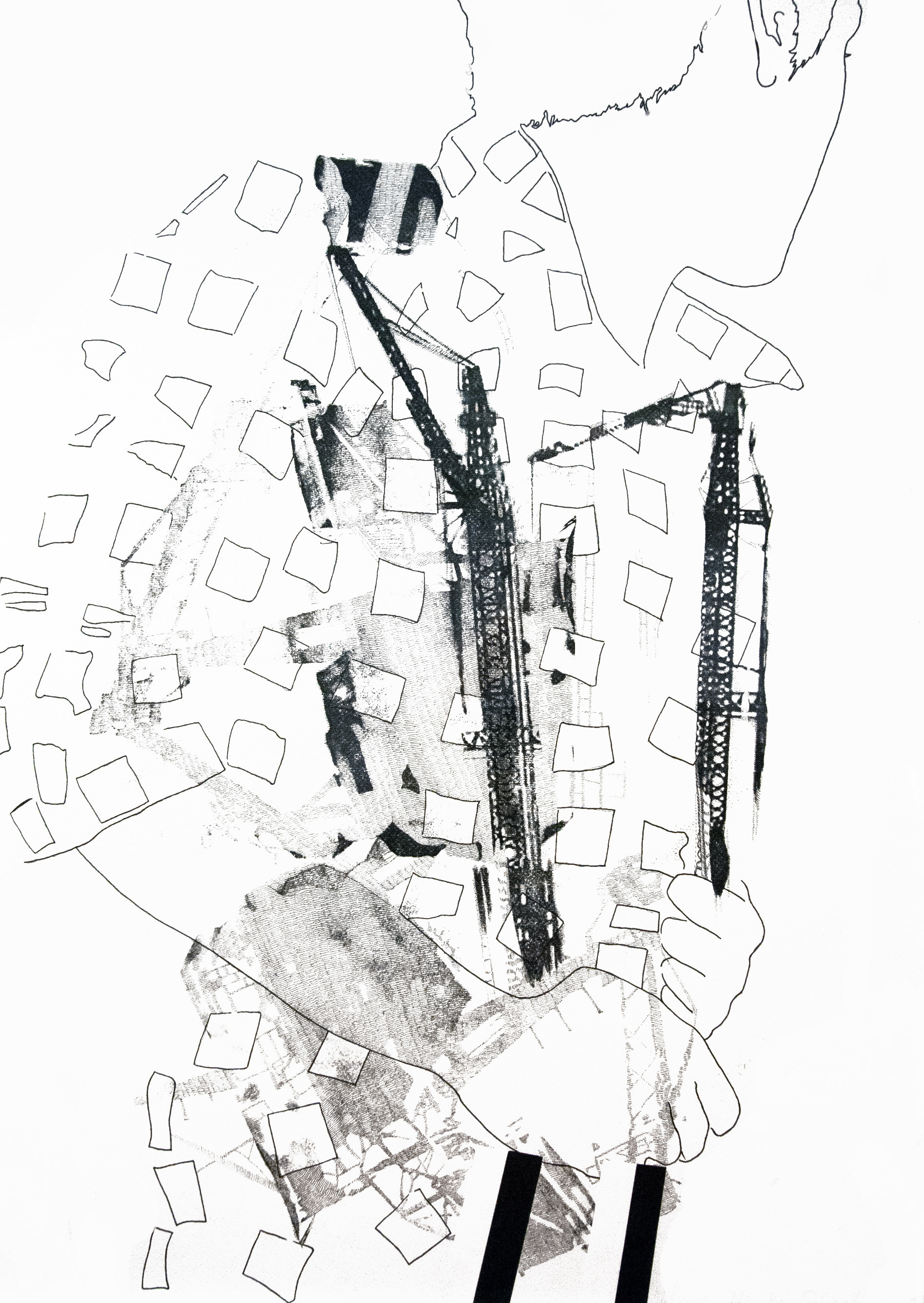 ENTRE DEUX XII, encre sur papier, 60/84cm