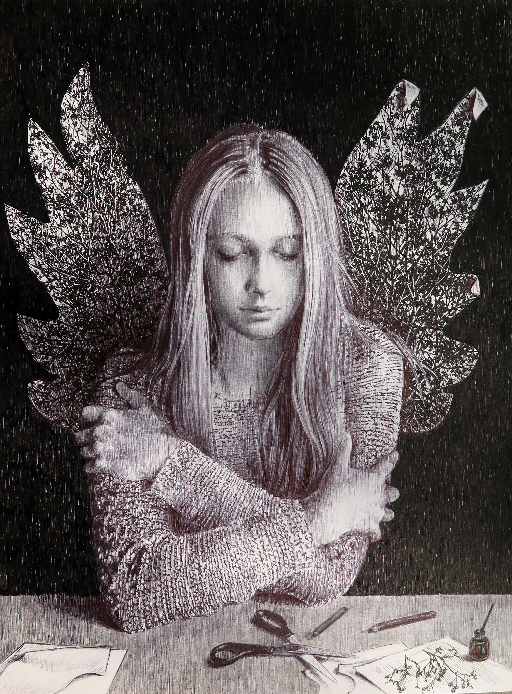 MADE BY MYSELF stylo BIC sur papier 21/30 cm